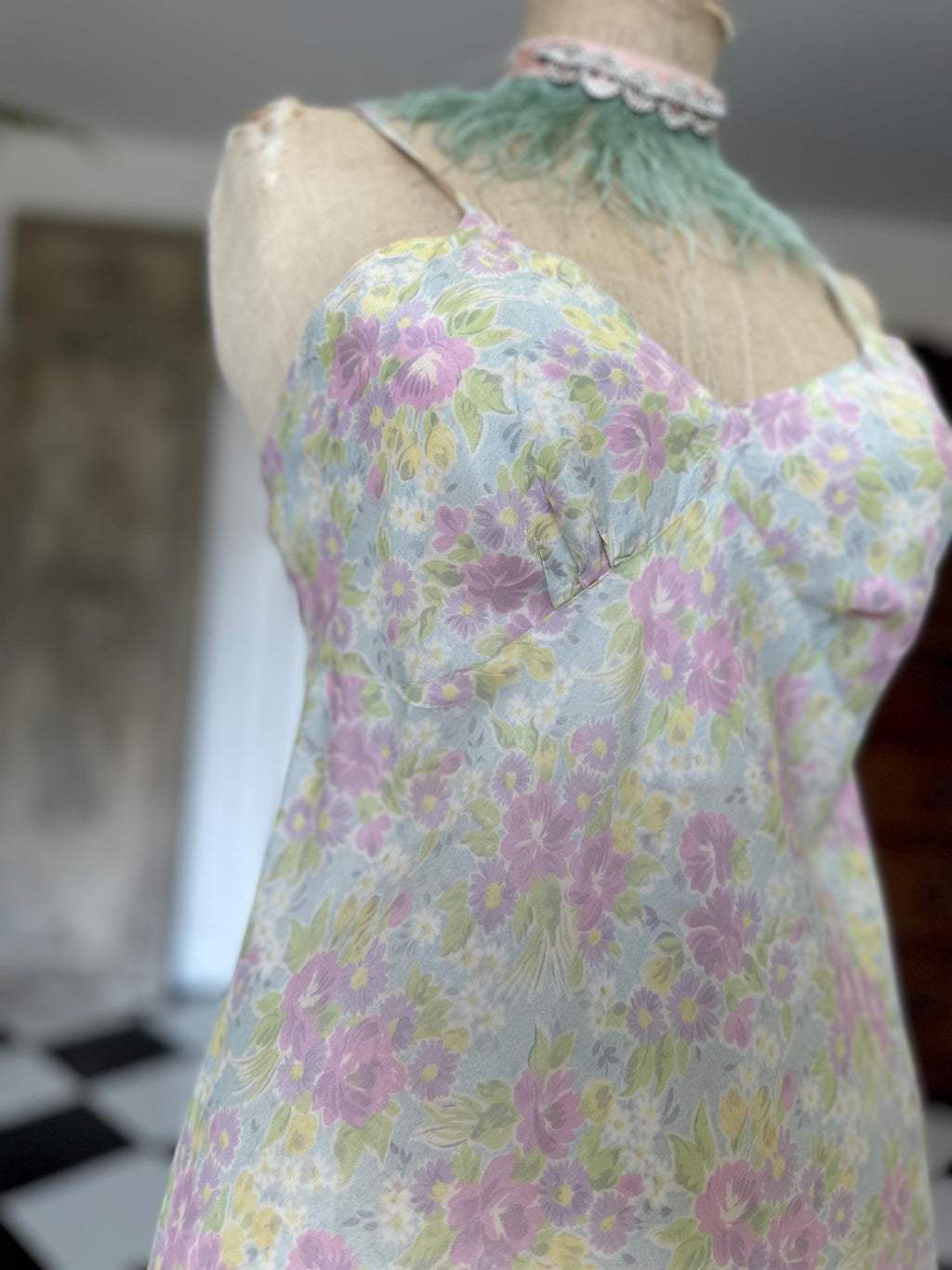 Vintage deadstock floral slip dress