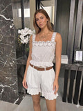 The "Petal & Lace" Archive Top – Rare 1930s Cotton Eyelet Camisole with Pink Silk Ribbon