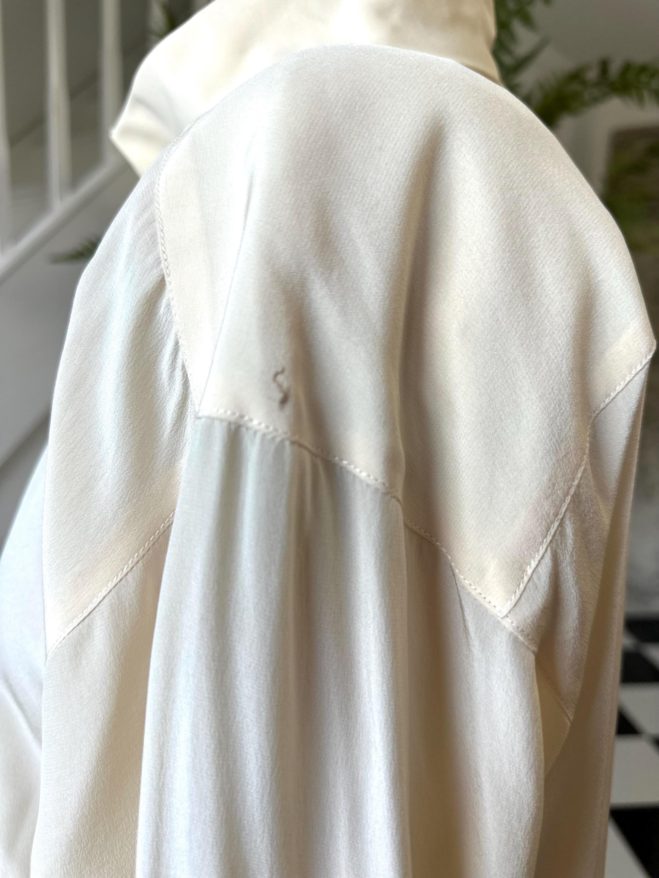 Vintage 1990s cream  long sleeve silk blouse Karl Largerfeld