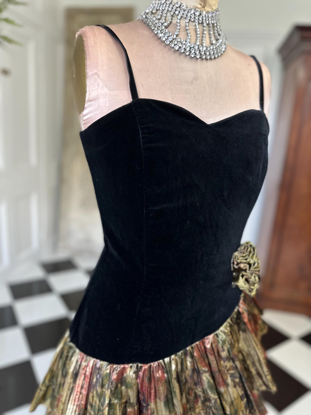 1980 velvet and lame evening dress