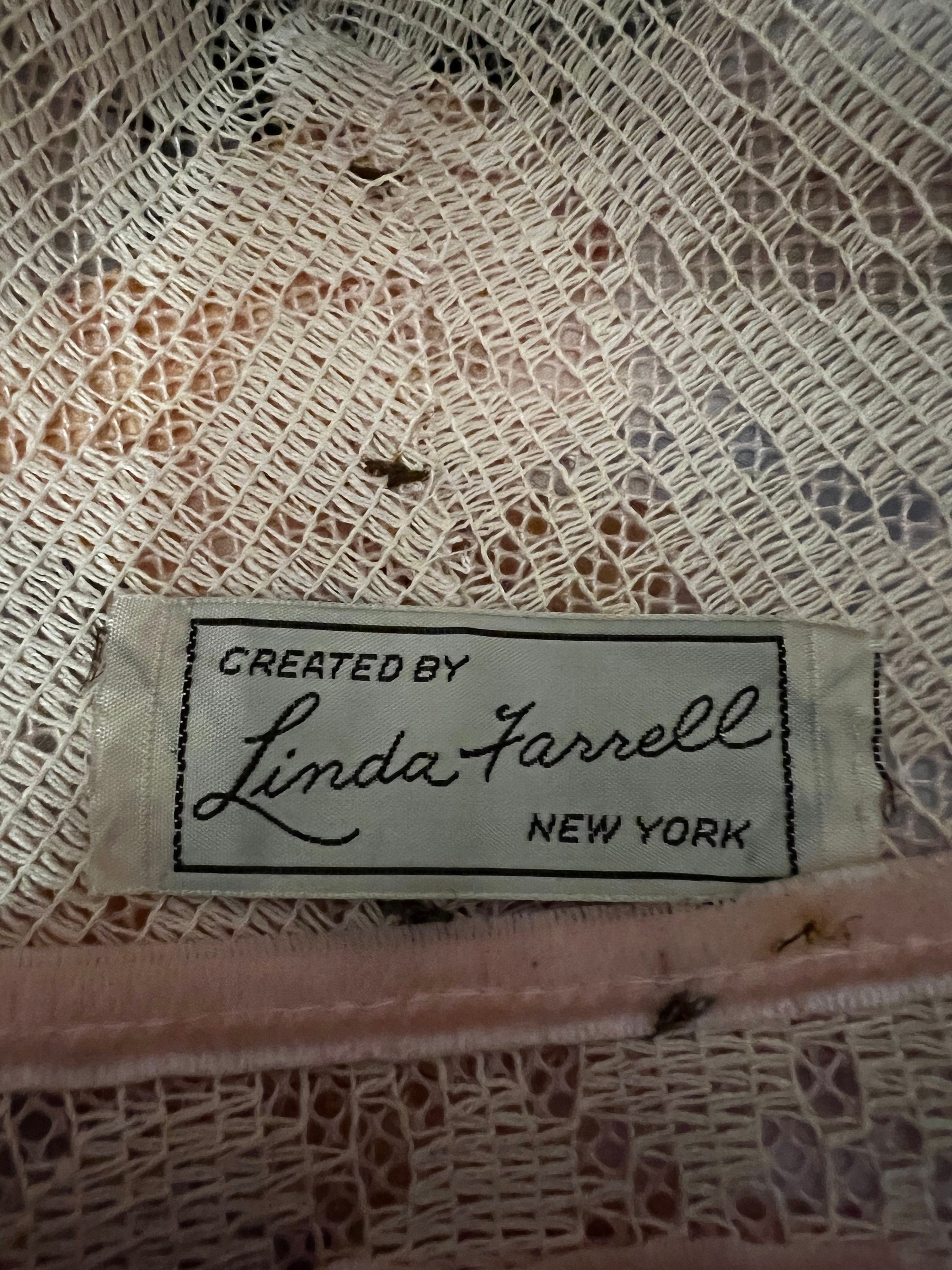 1950s 1960s unusual floral pillbox hat fascinator by Linda Farrell