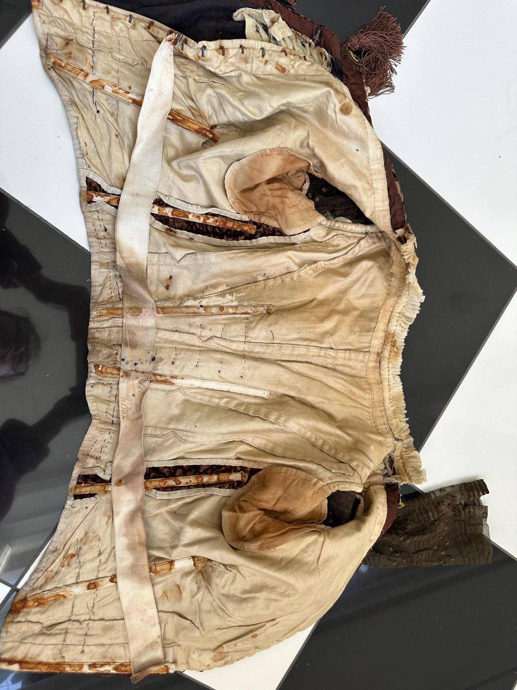 Edwardian silk crush  velvet bodice and skirt with pastel colours