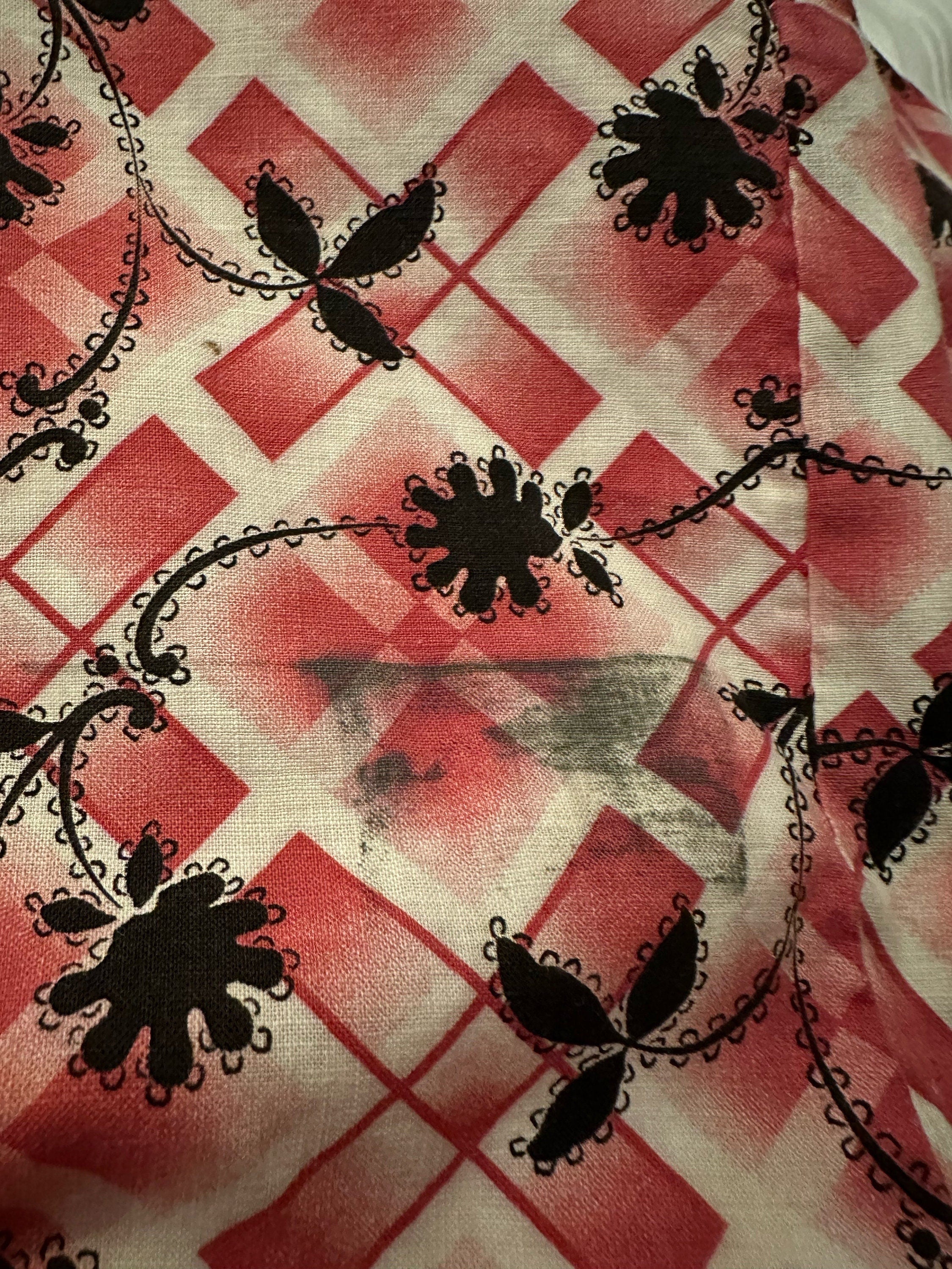 1920s Floral Cotton Kimono Robe: Turkish Style Long Coat