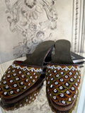 Antique 1920s glass beaded slippers manila