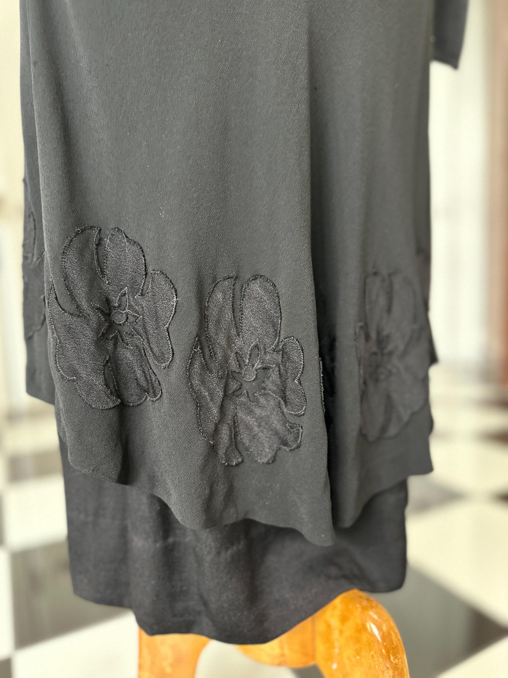 1910s Black silk dress