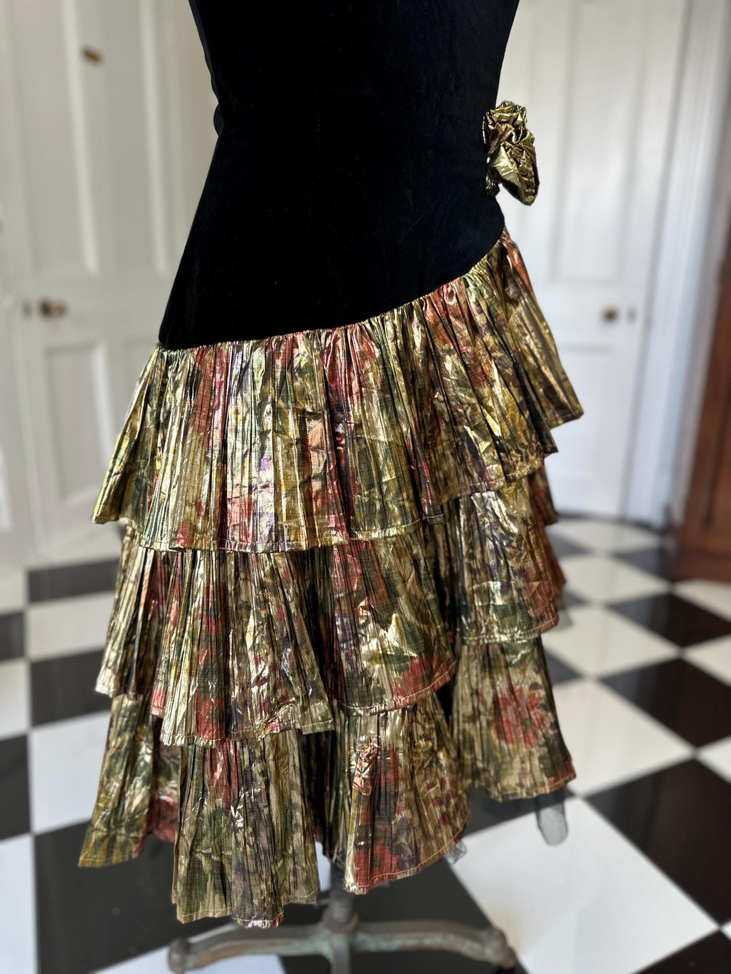 1980 velvet and lame evening dress
