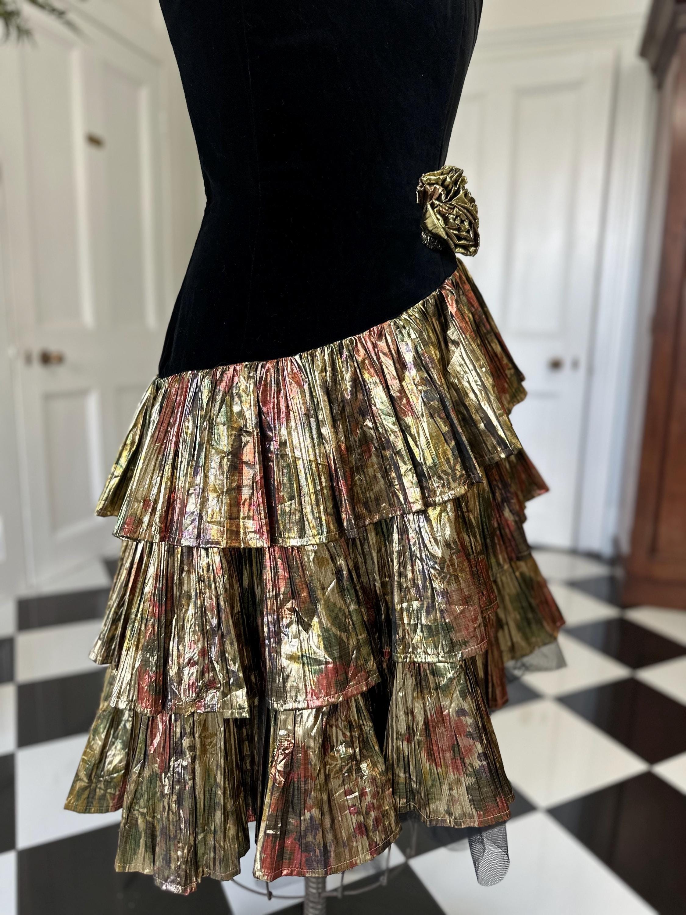 1980 velvet and lame evening dress