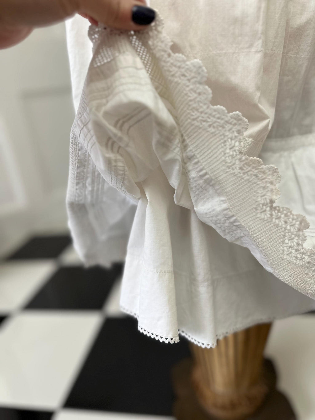 Victorian  Edwardian white under dress with monogram MJ petite in style