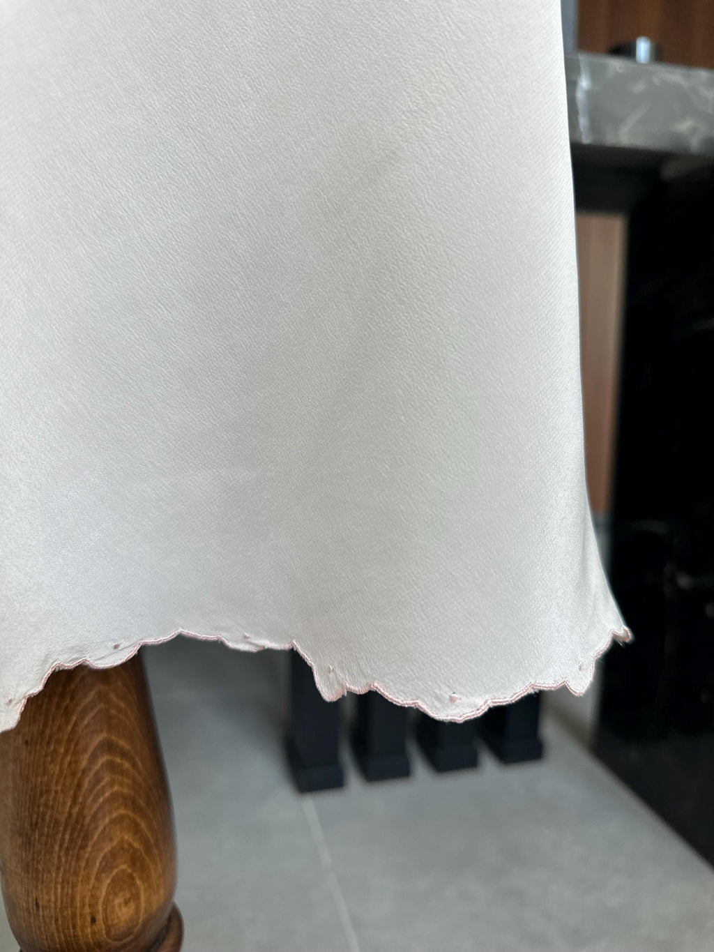 Antique 1930s Pale Pink Silk Slip – Authentic Art Deco Embroidery & Bias Cut