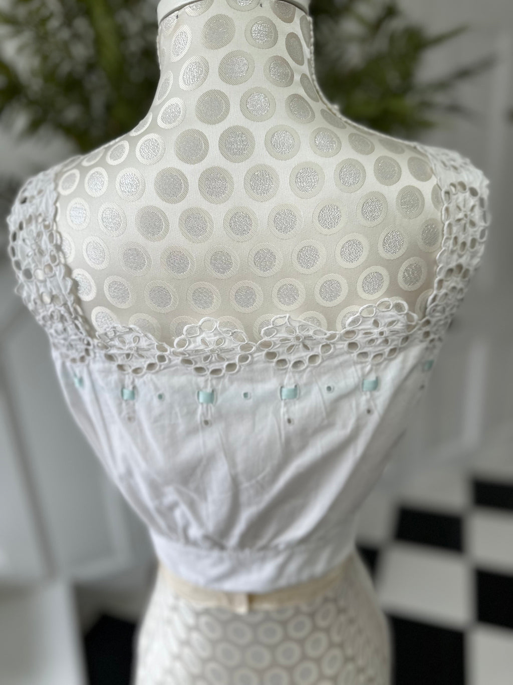 Victorian  Edwardian  white cotton camisole corset cover