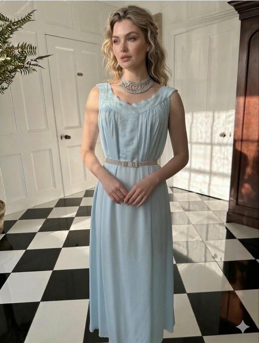 Vintage 1950s slip dress loose smock satin