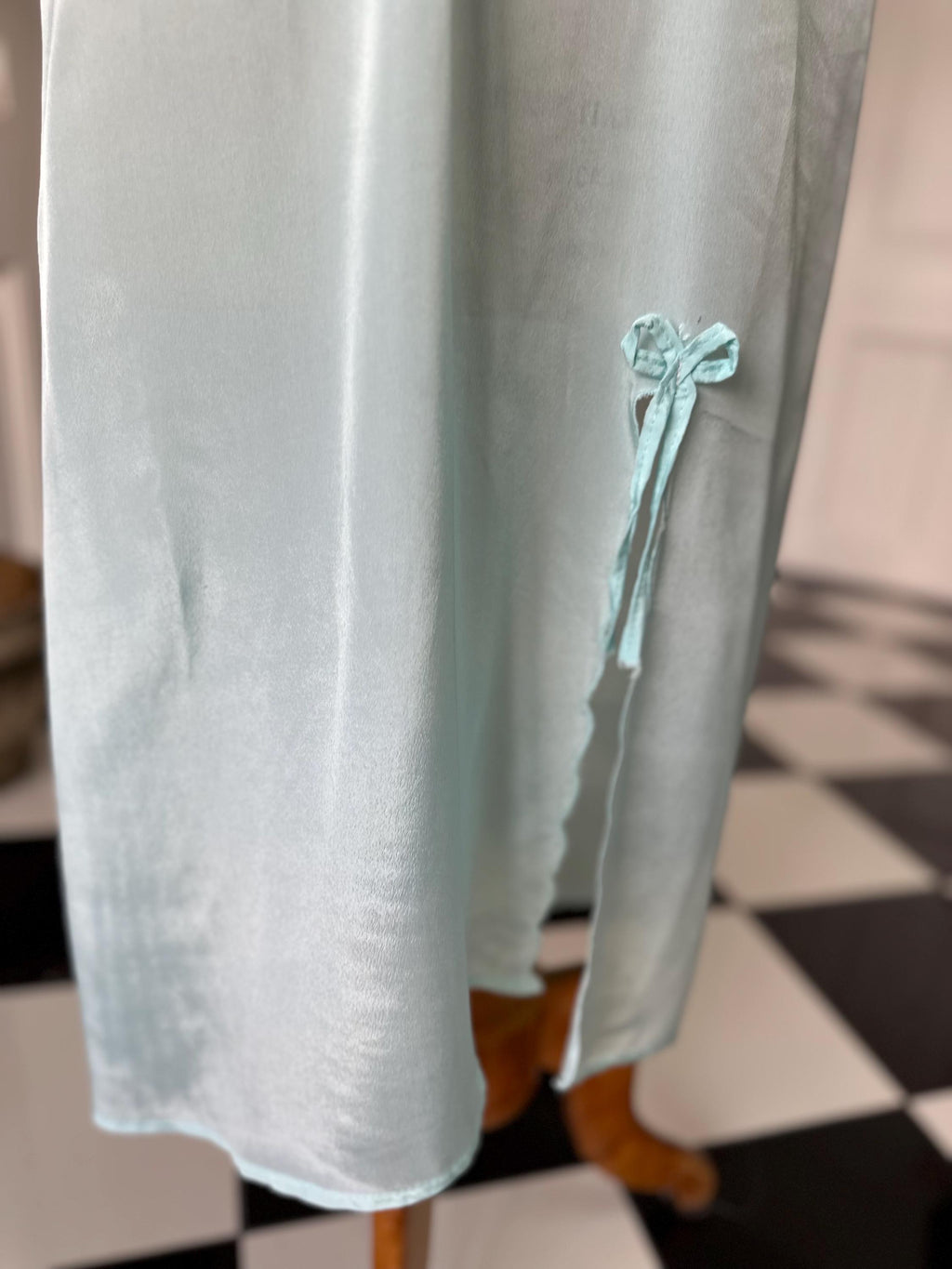 Vintage 1970 mint green slip dress