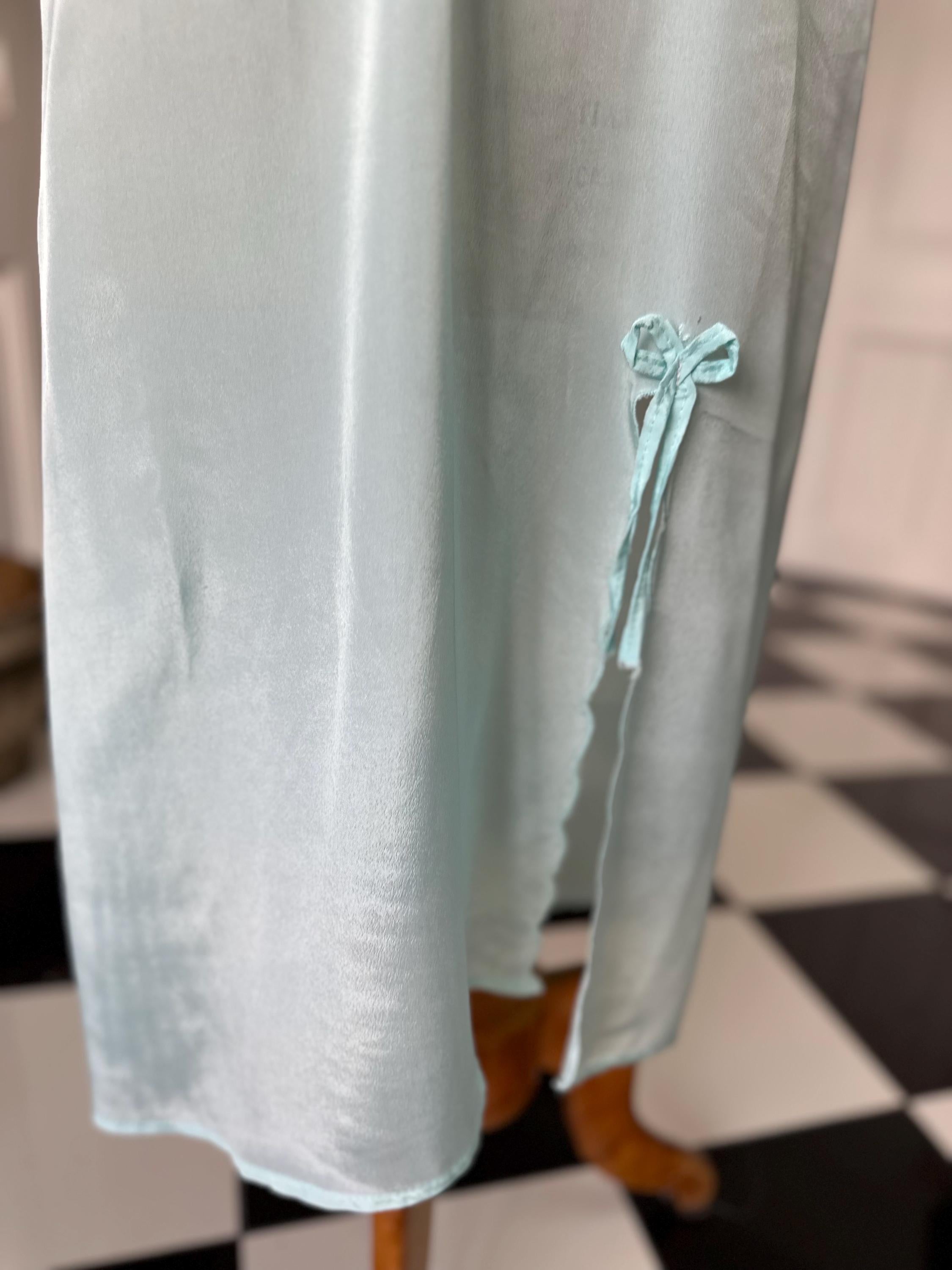 Vintage 1970 mint green slip dress