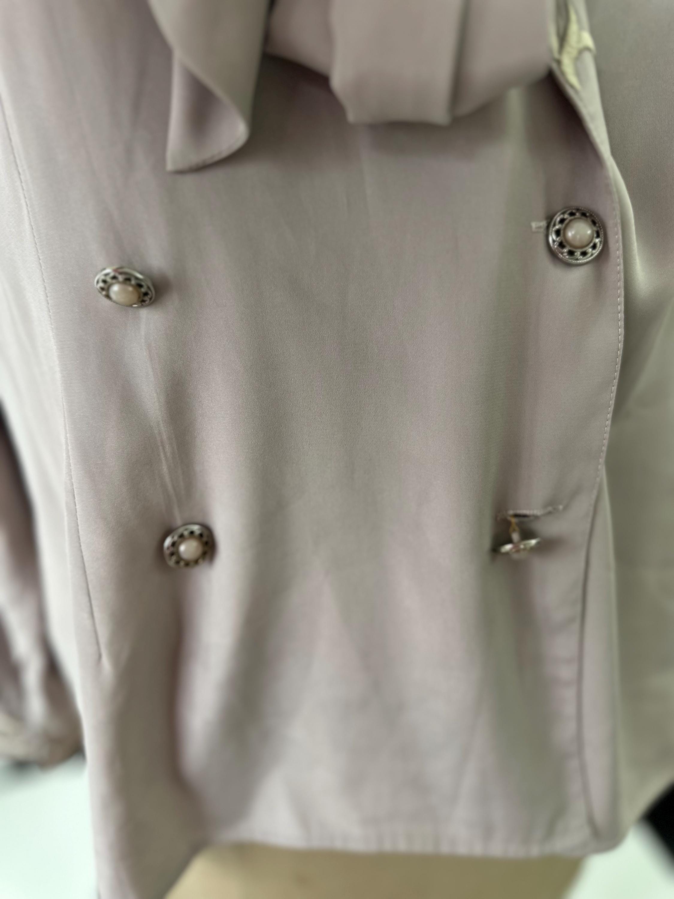 1980s Grey Blouse with Unique style with Embroidery