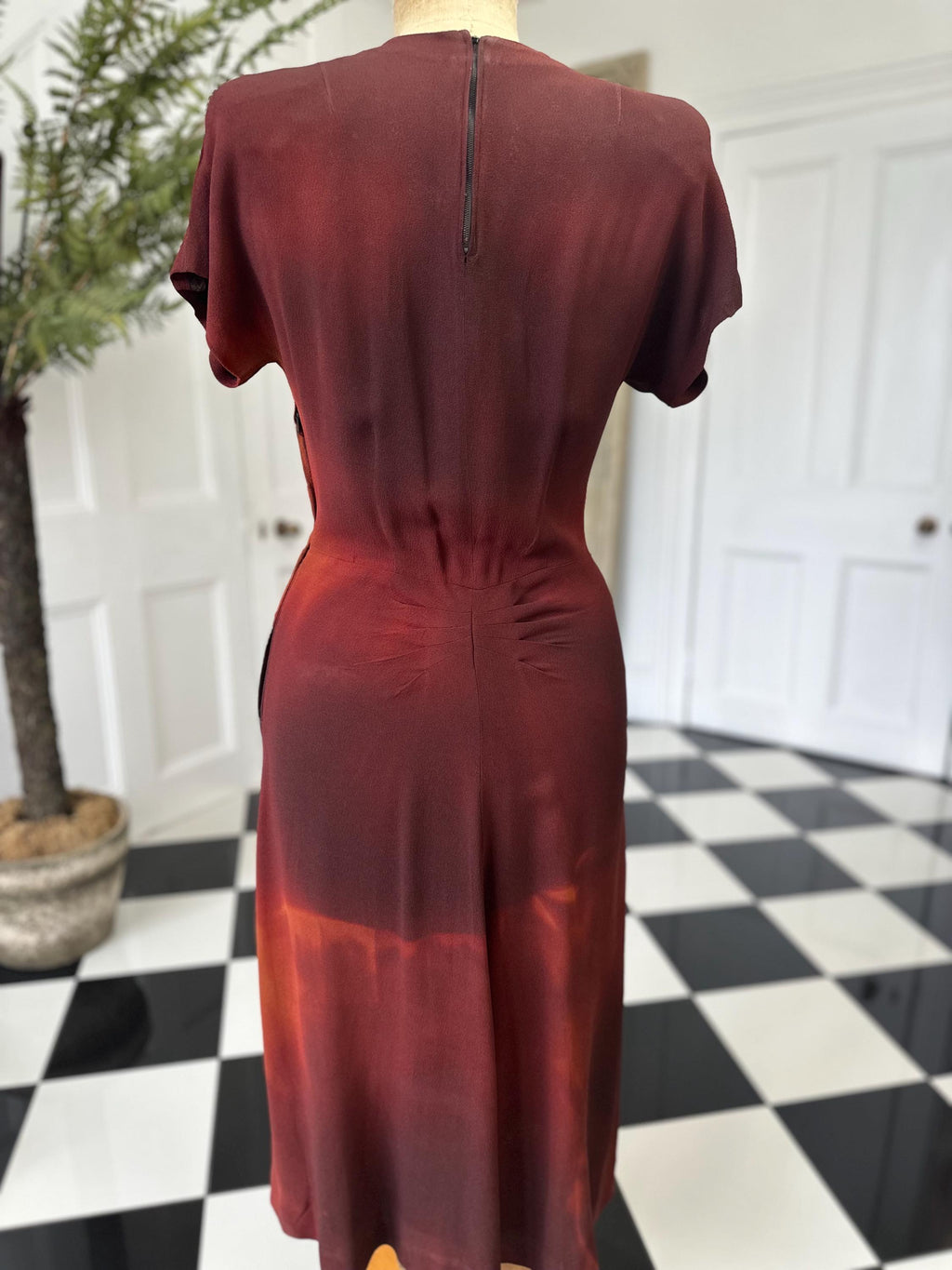 1940s Bramley Franklin Simon’s tie dye sequin embellished dress