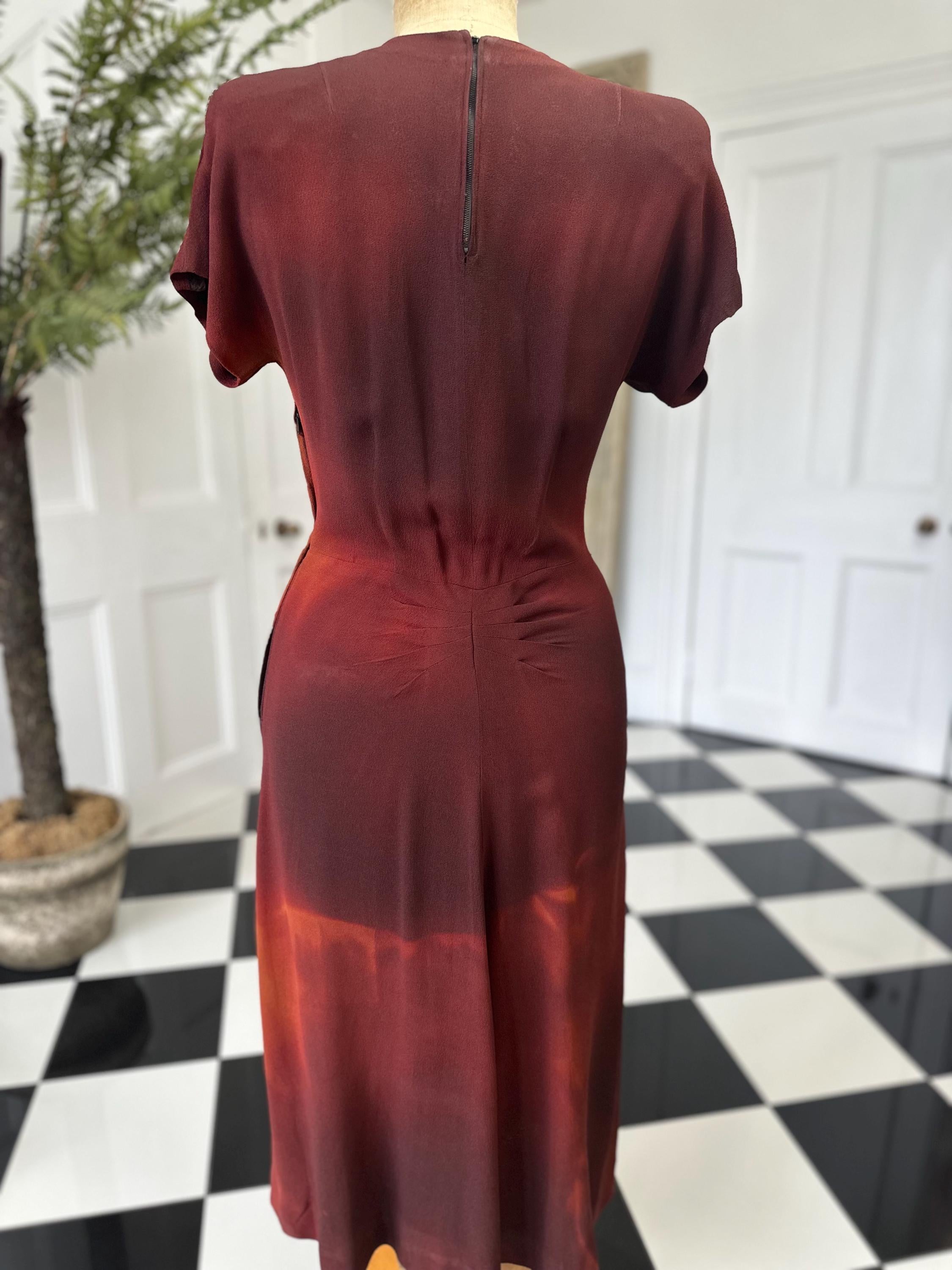 1940s Bramley Franklin Simon’s tie dye sequin embellished dress