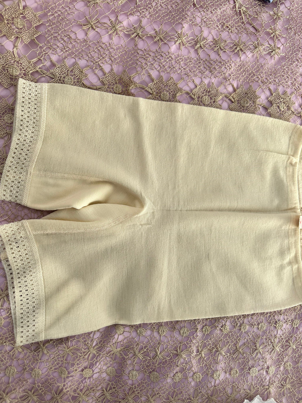 1950s 1960s Wool mix cream winter bloomers knickers long pants new unworn