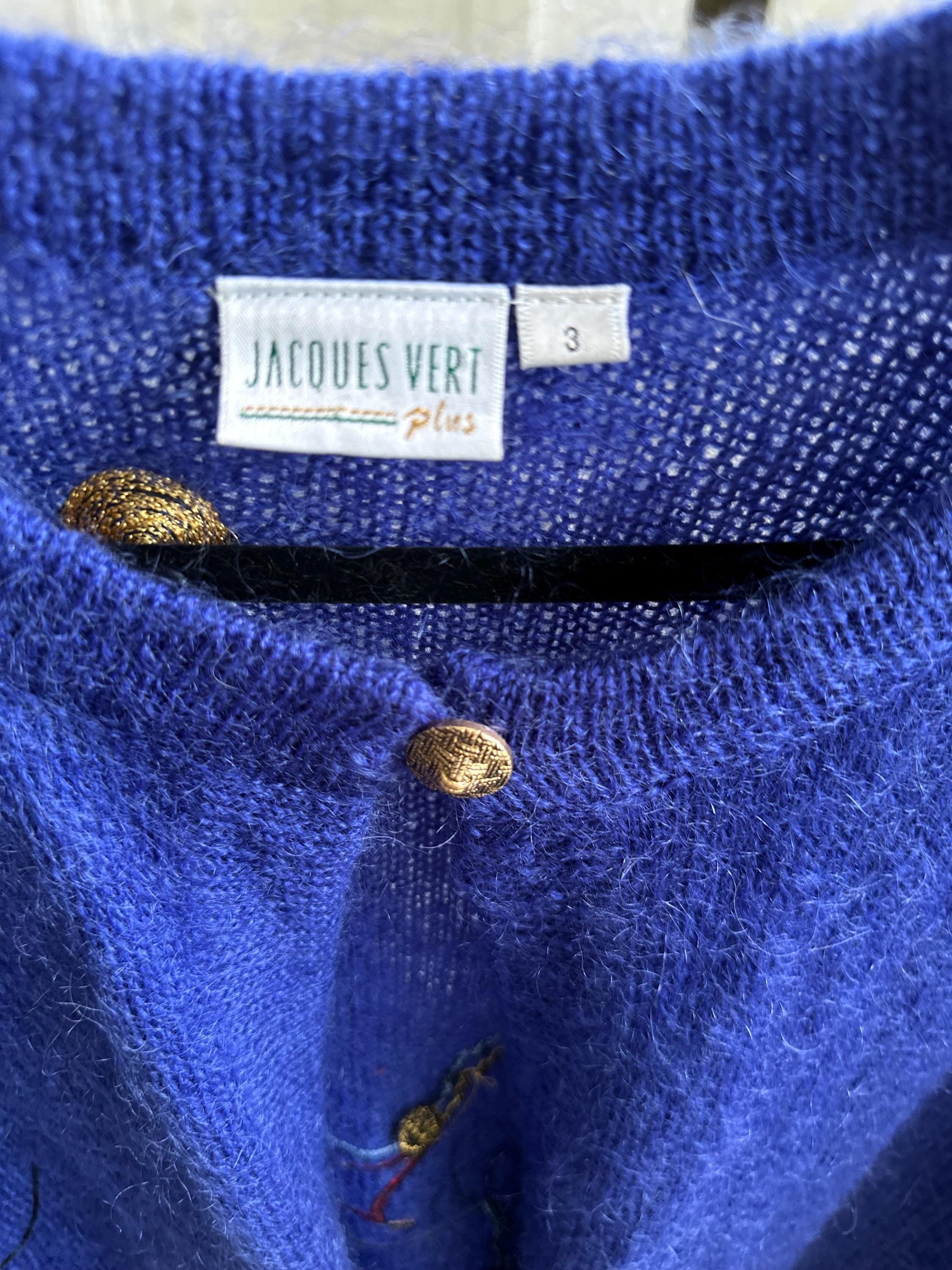 Vintage Mohair Long Cardigan by Jacques Vert with Horse Design