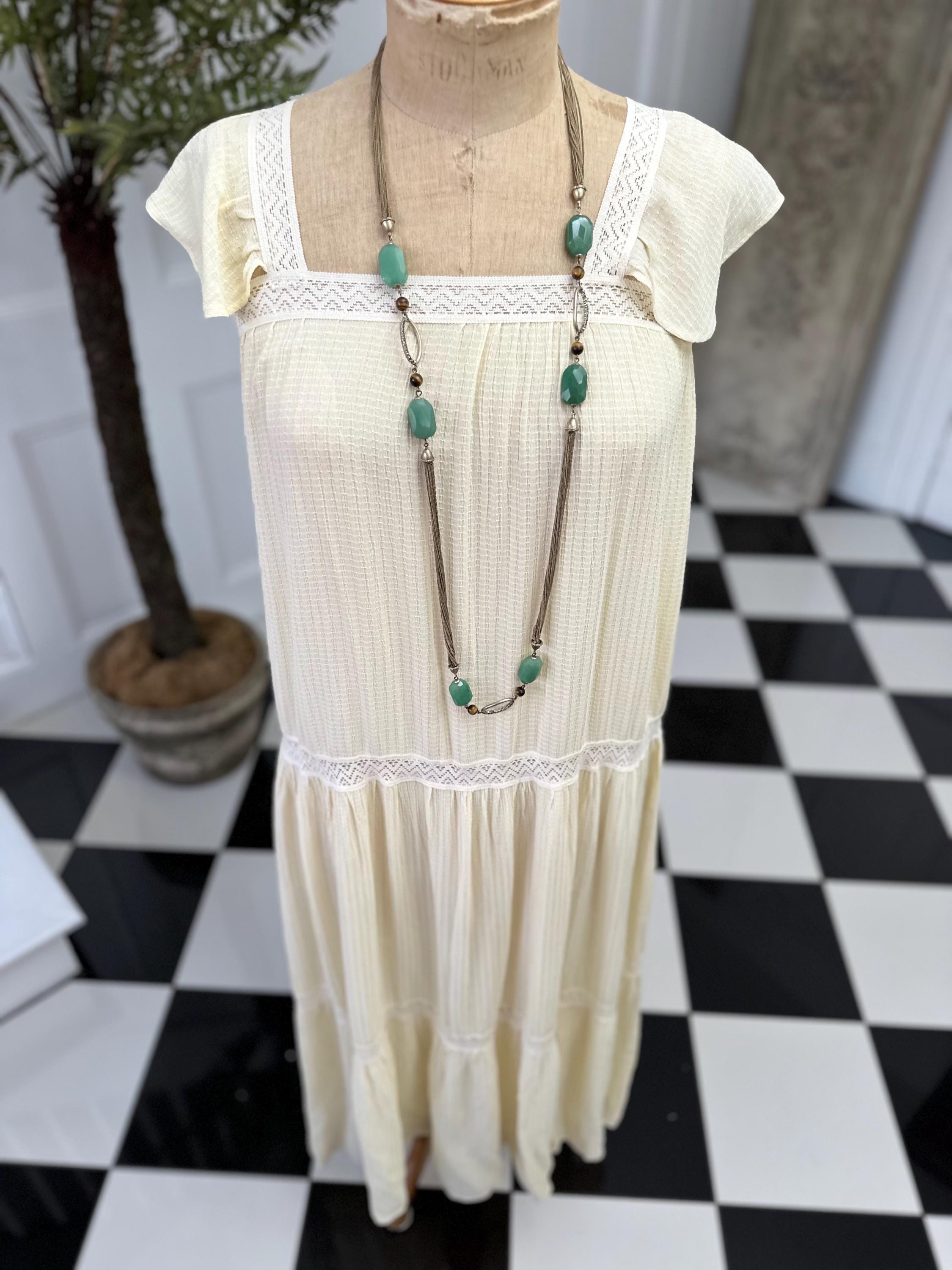 Vintage 1970s Cream Dress