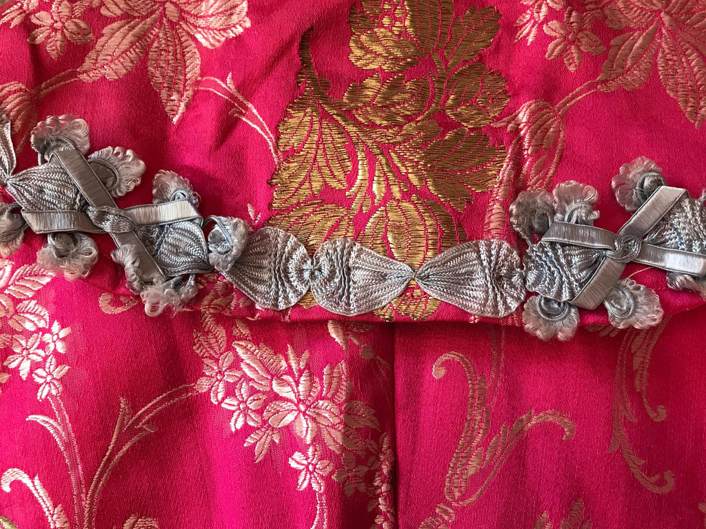 Antique Ottoman jacket in pink brocade with gold thread embroidery