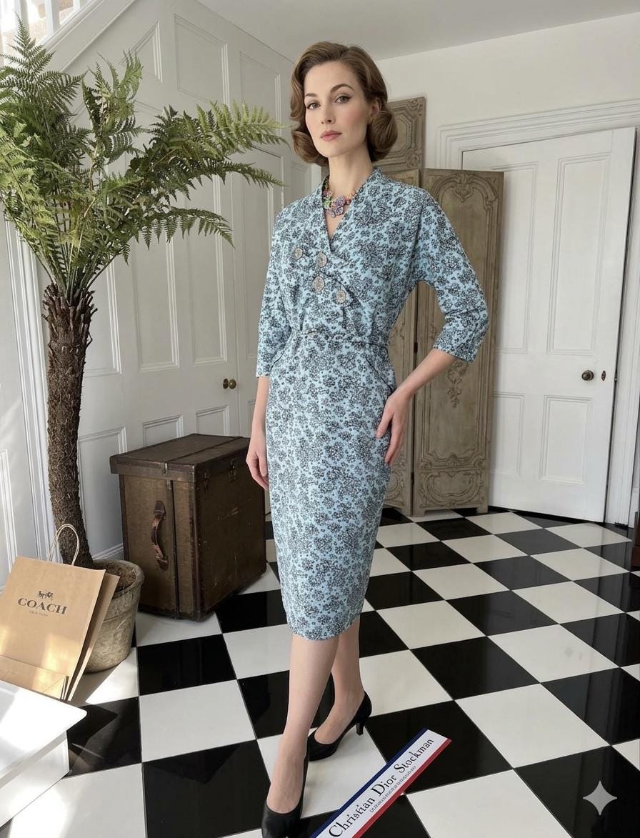 1950s Mad men wiggle dress and jacket