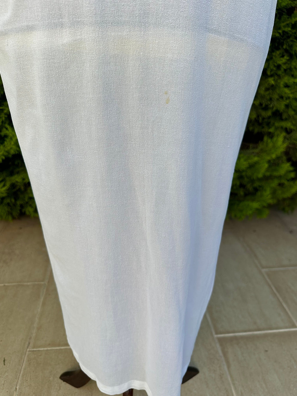 1940 white georgette hand embroidery long smock dress