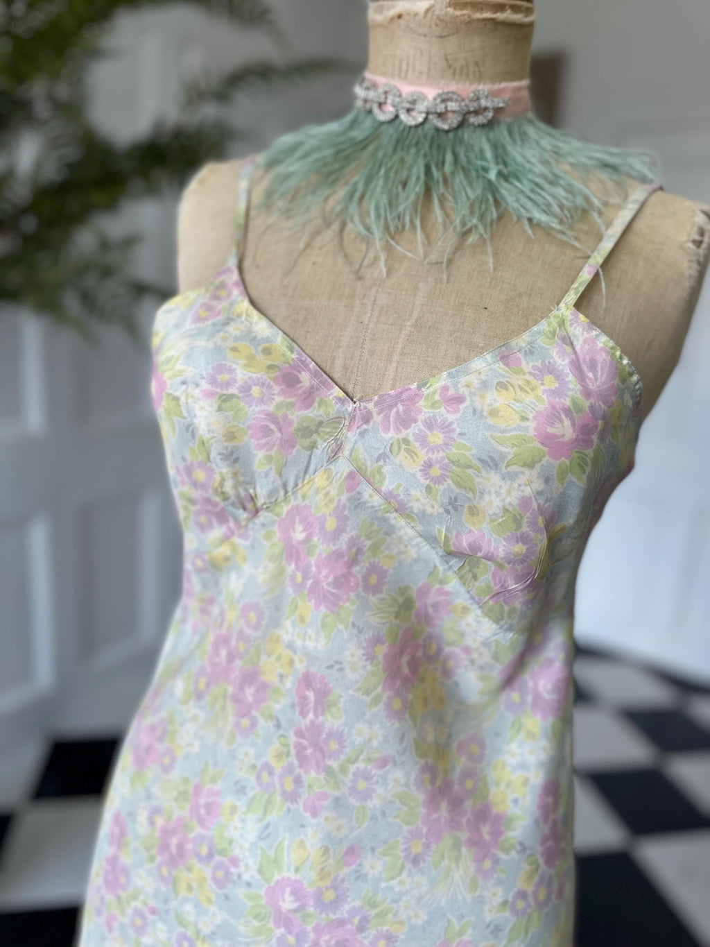 Vintage deadstock floral slip dress