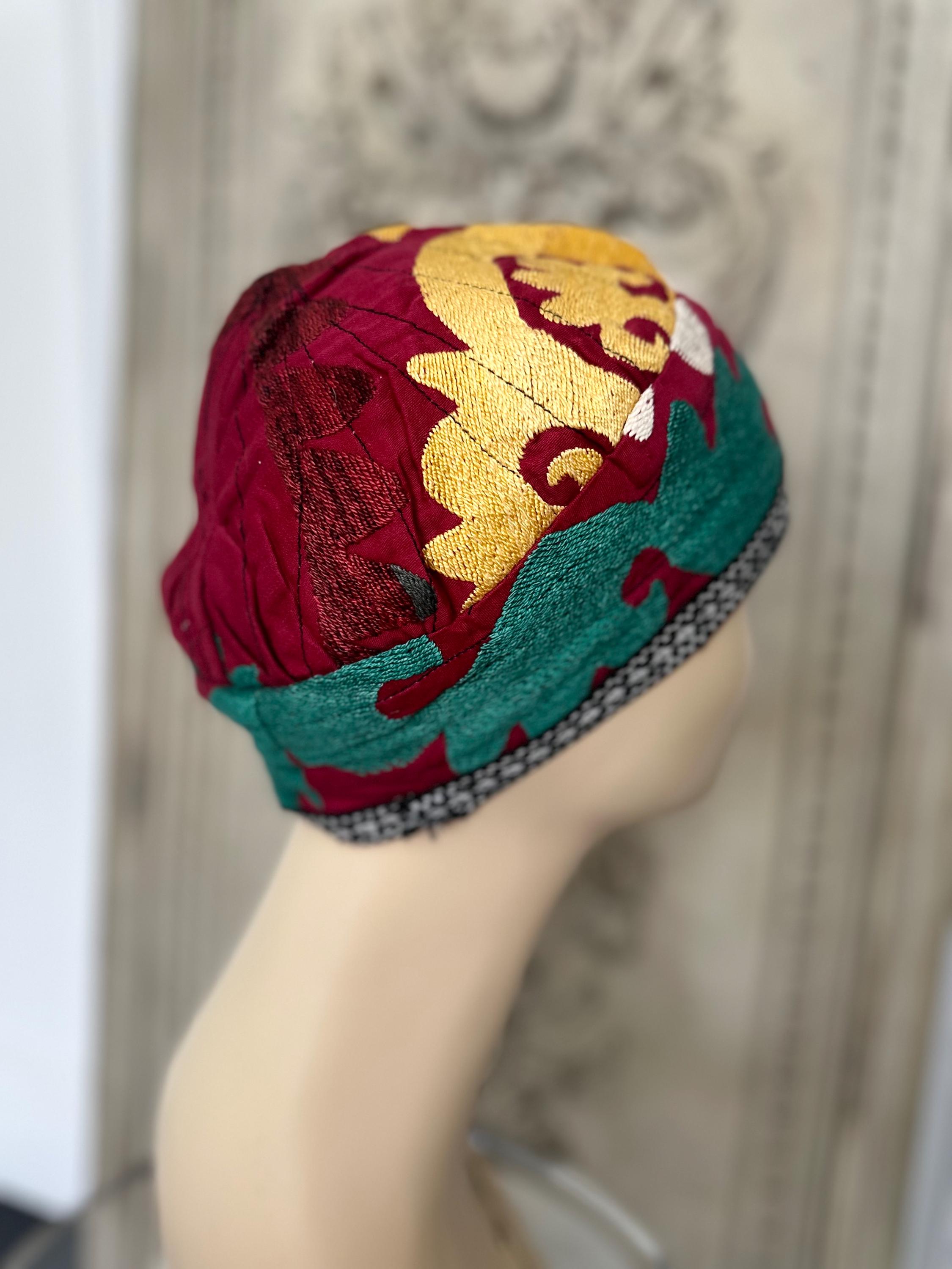 Antique Suzani smokers hat from Uzbekisdan