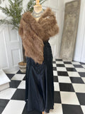 1940s Cream fur shrug with brooch