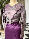 Antique 1850 1860s two tone purple silk bodice