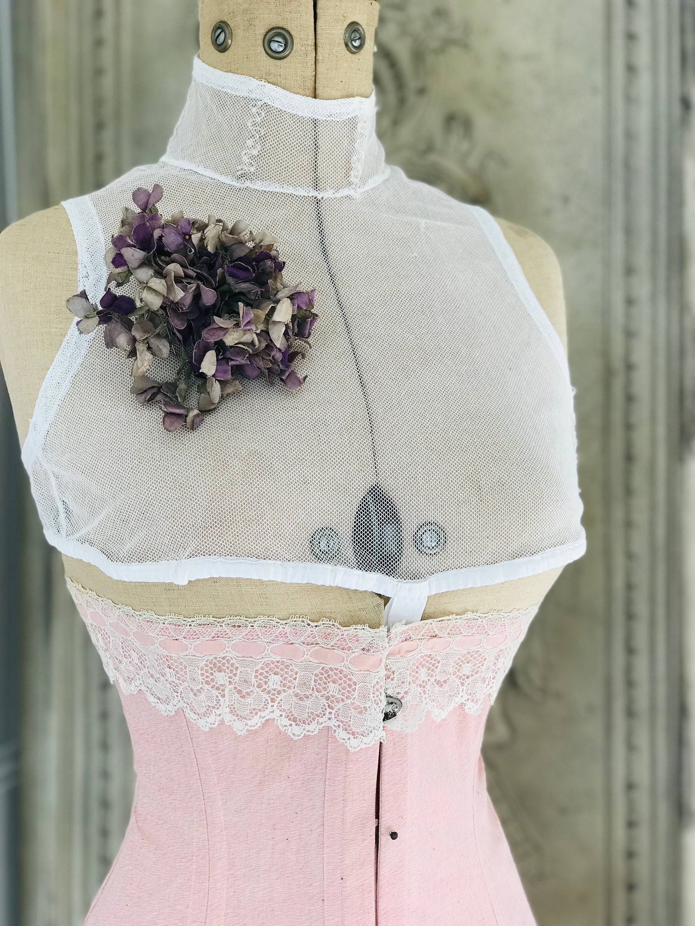 Antique Victorian  Edwardian pink corset in its original box (dead stock)
