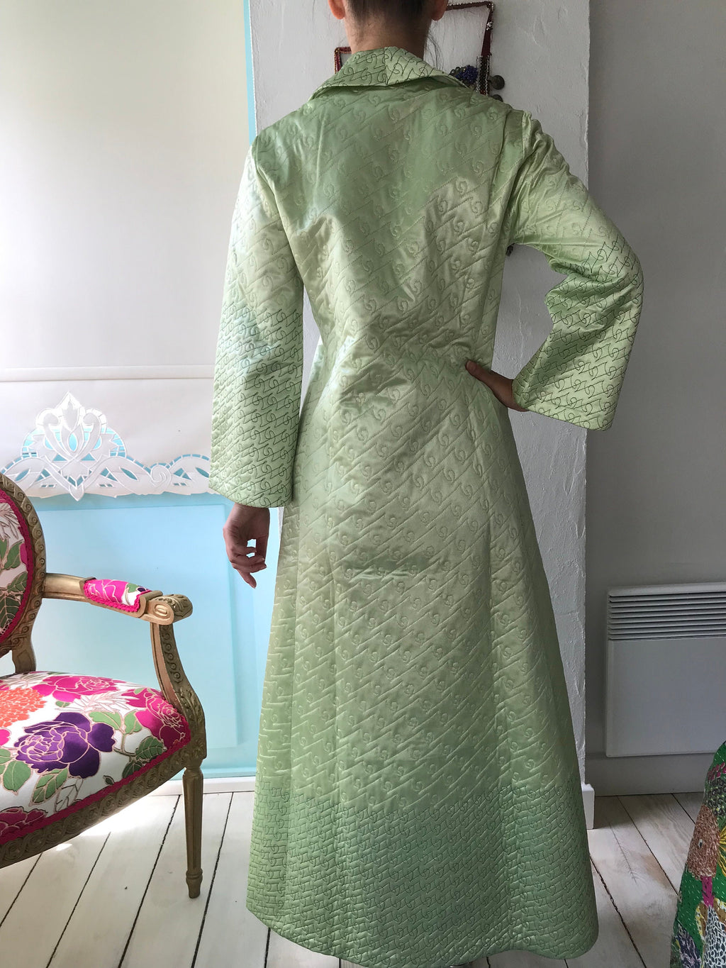 1970s mint green dressing gown housecoat