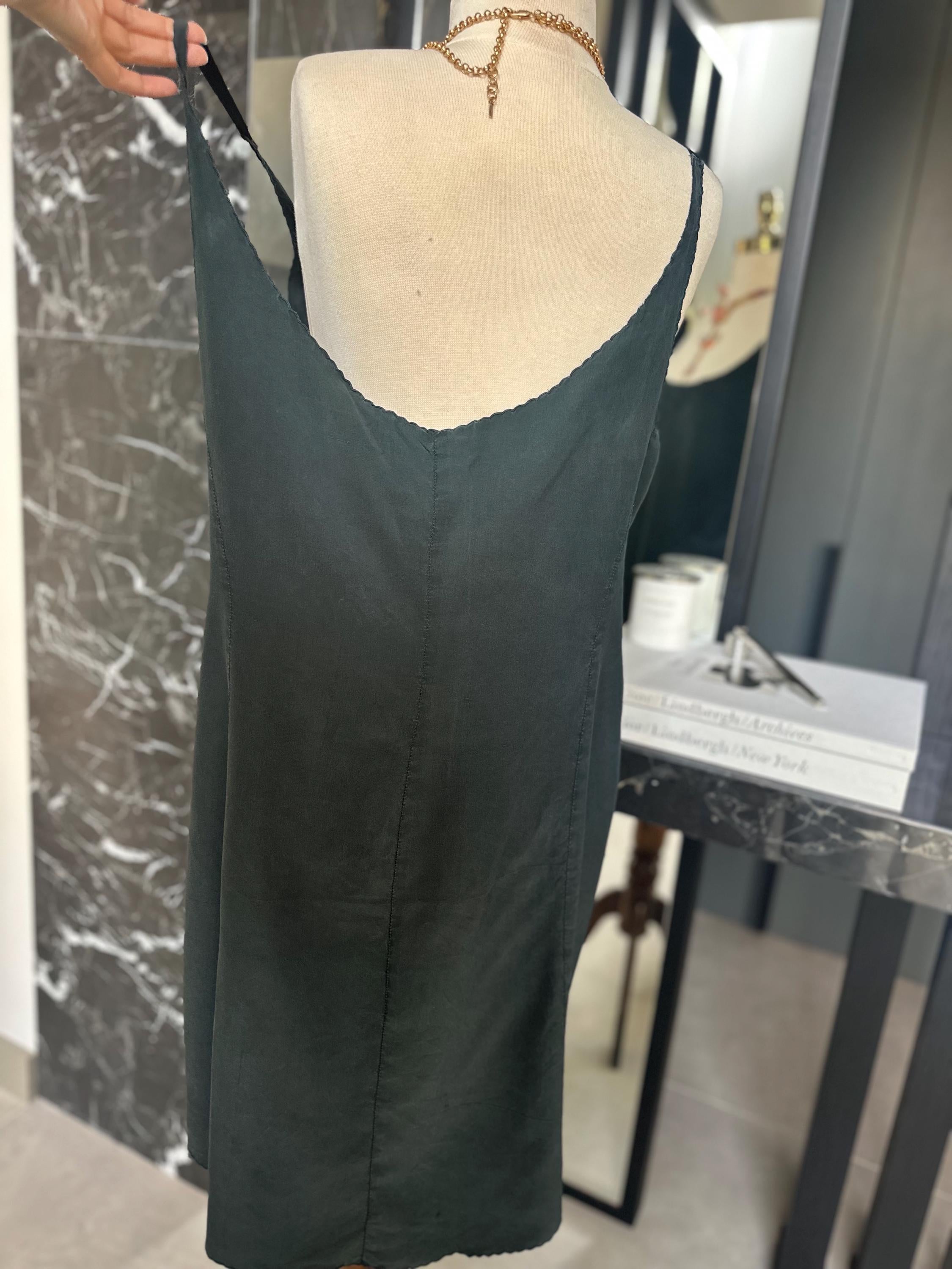 1940s Washed Black Silk Slip – Extra Large Archive Piece, Midi Silhouette