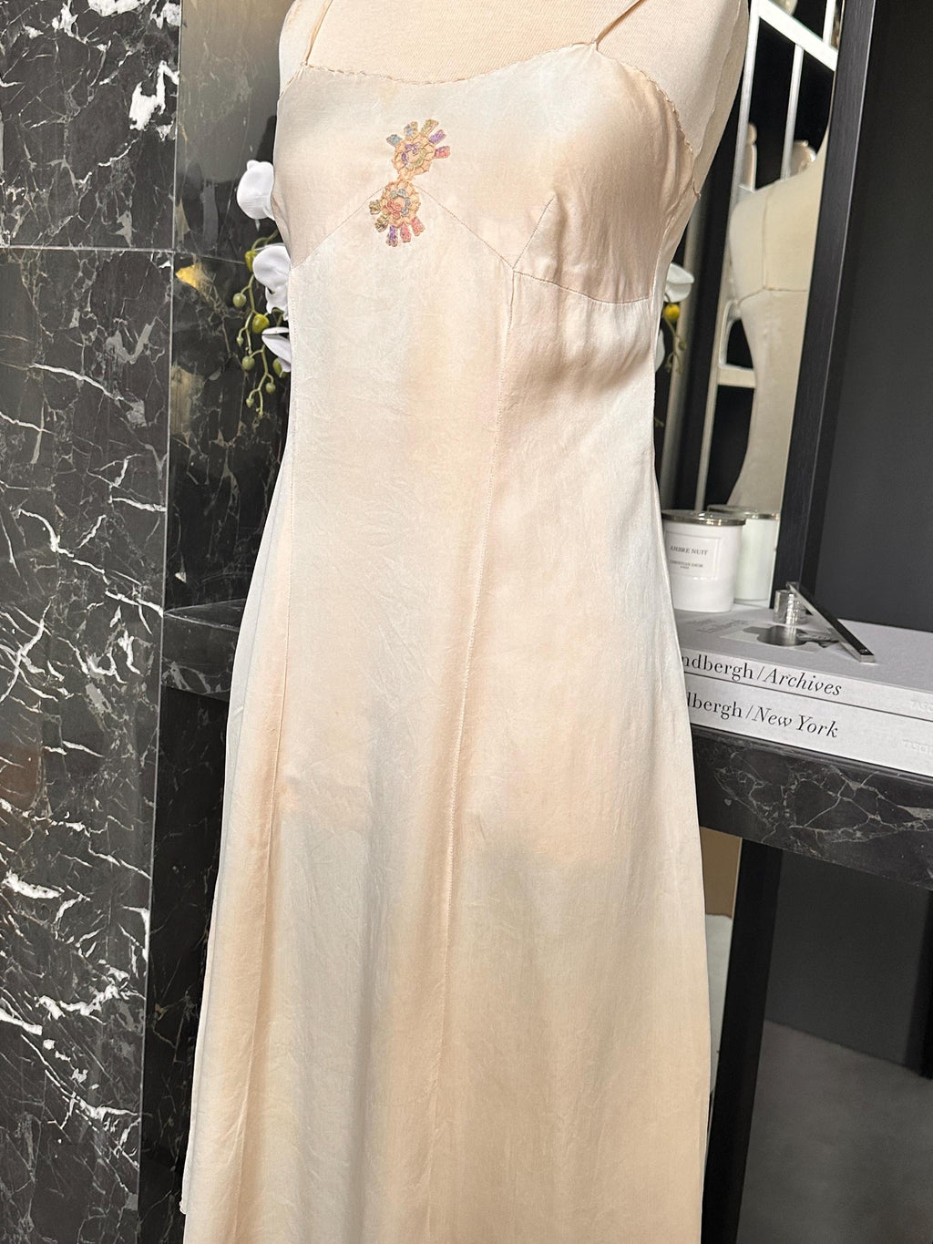 Antique 1930s cream Silk Slip