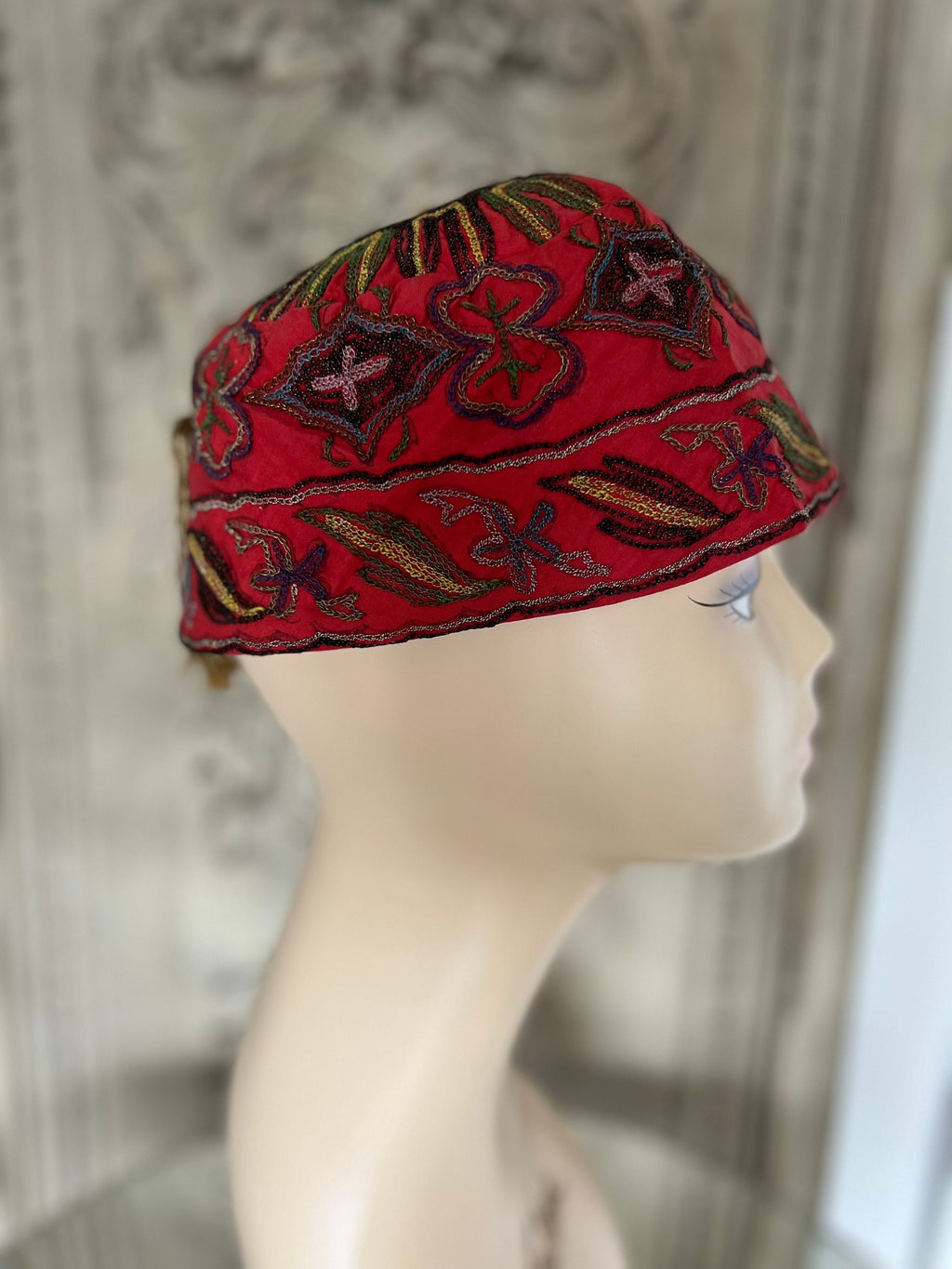 Antique Ottoman embroidered smokers hat and Ottoman  purse