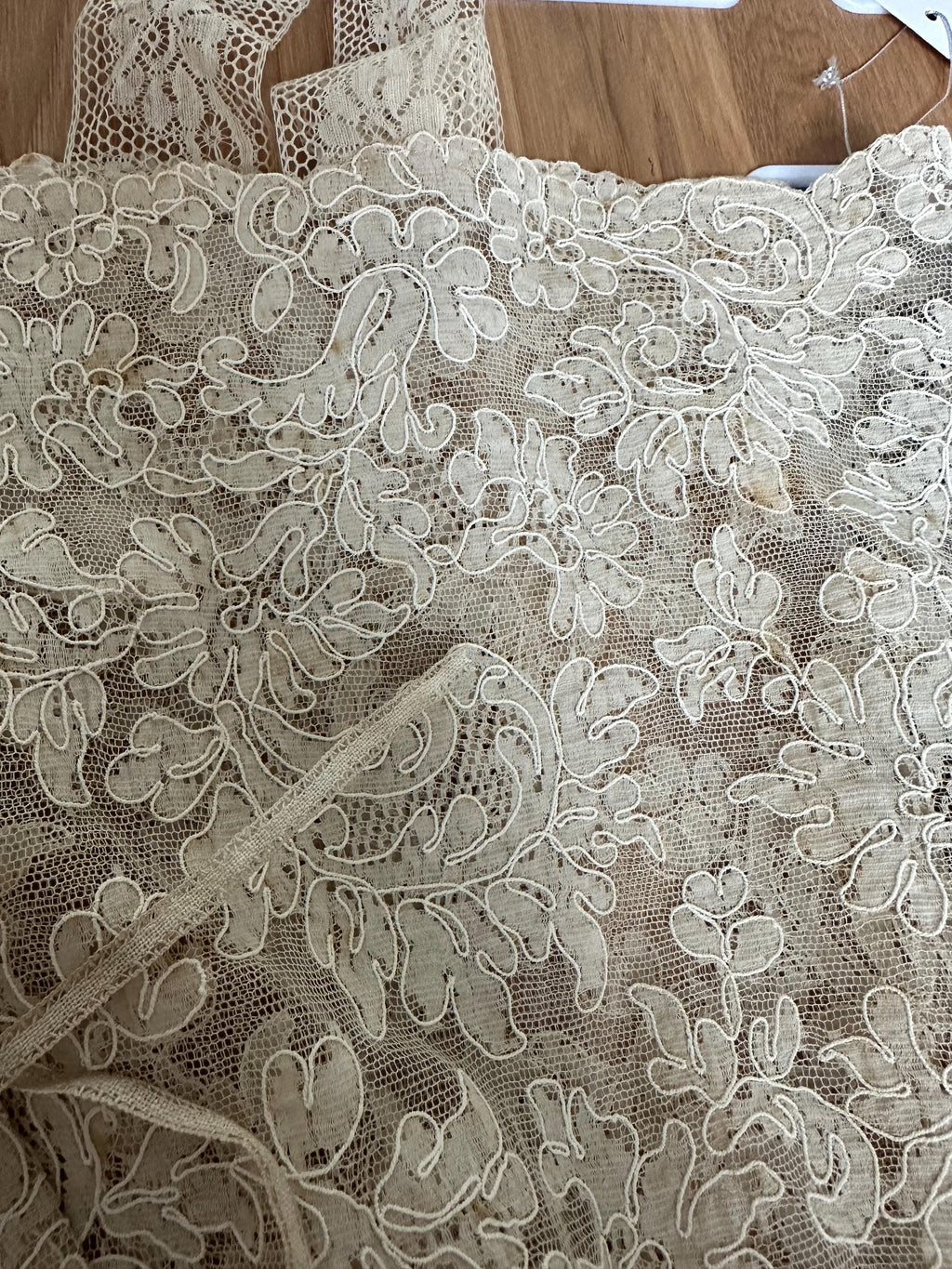 1930s beige lace camisole chemise corset cover