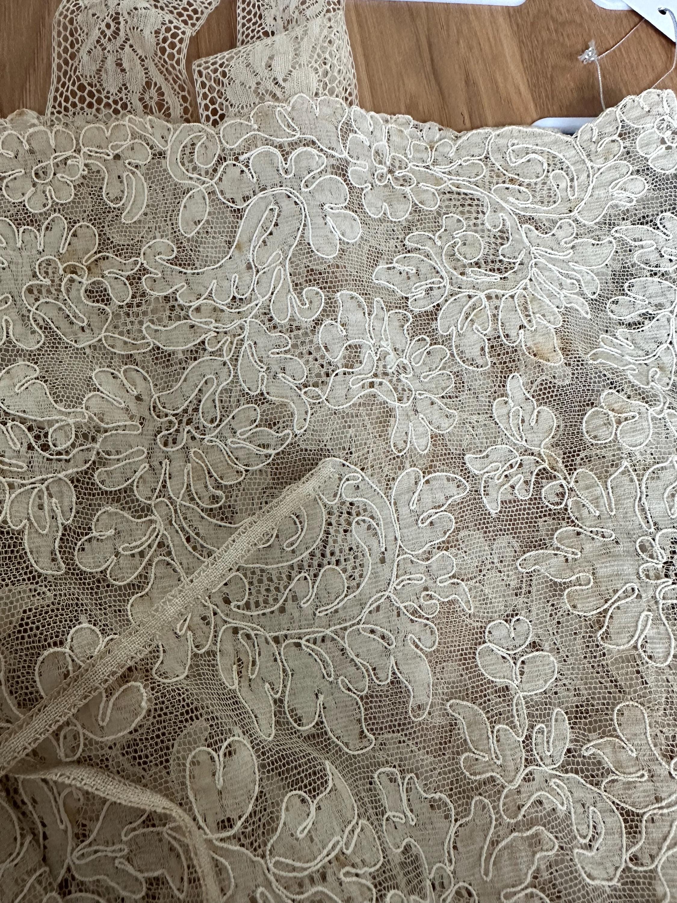 1930s beige lace camisole chemise corset cover