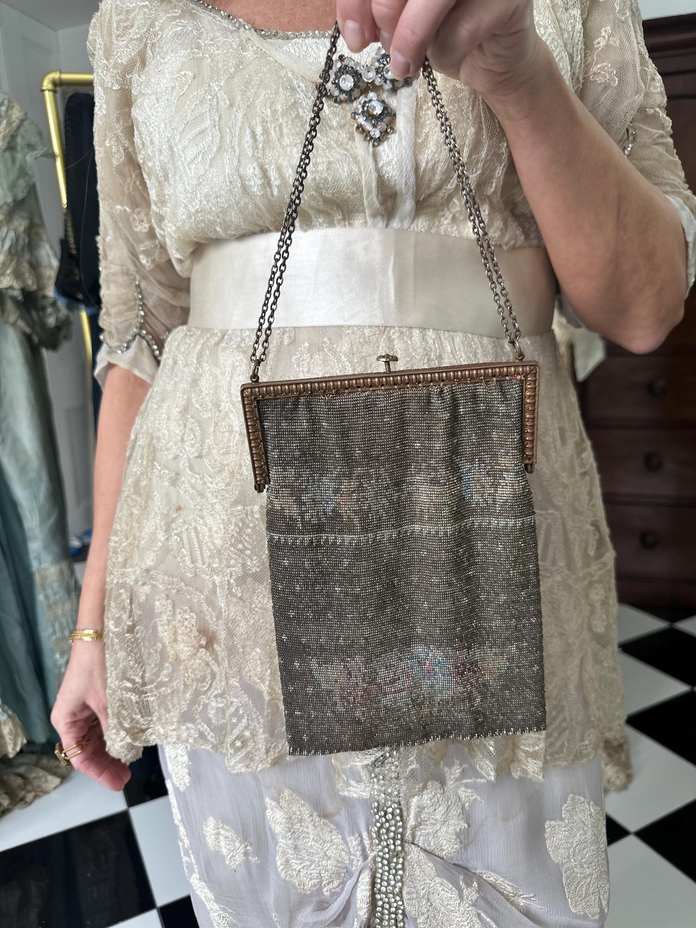 Antique Victorian steel beaded purse