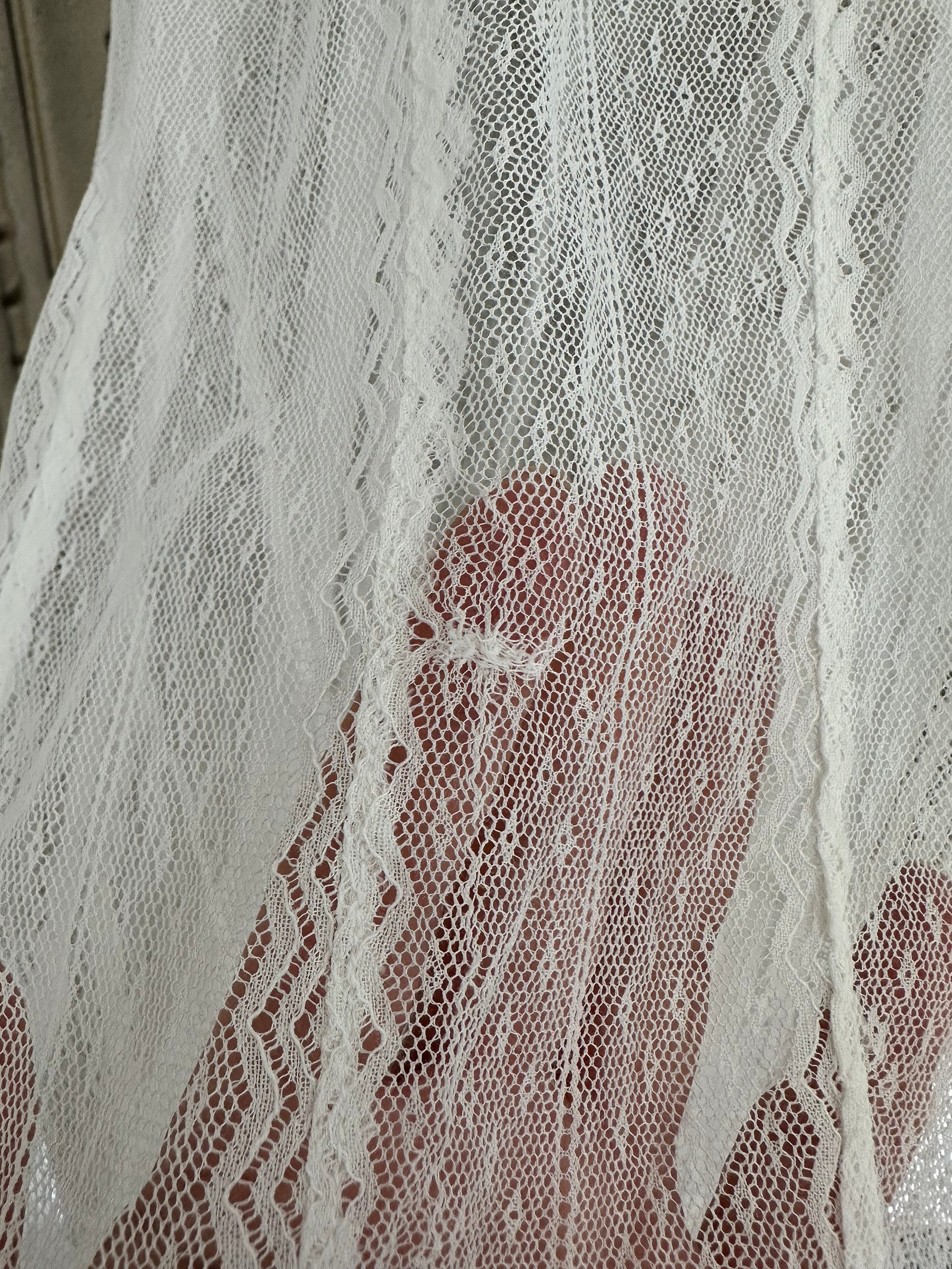 Edwardian lace with silk ribbon night dress