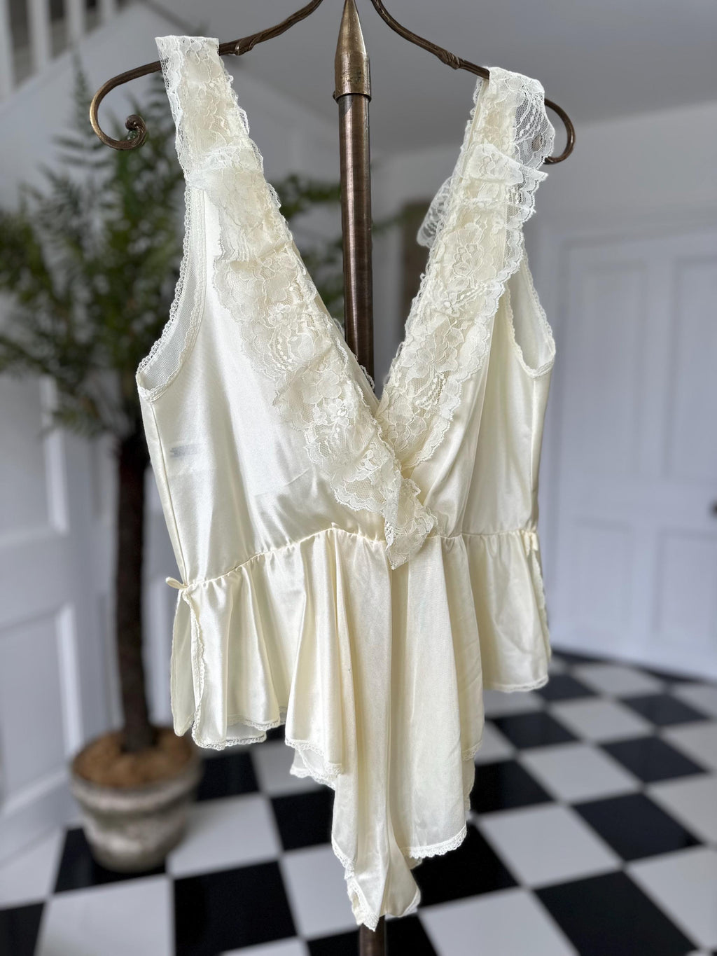 1970s Sexy lace teddy combination babydoll underwear
