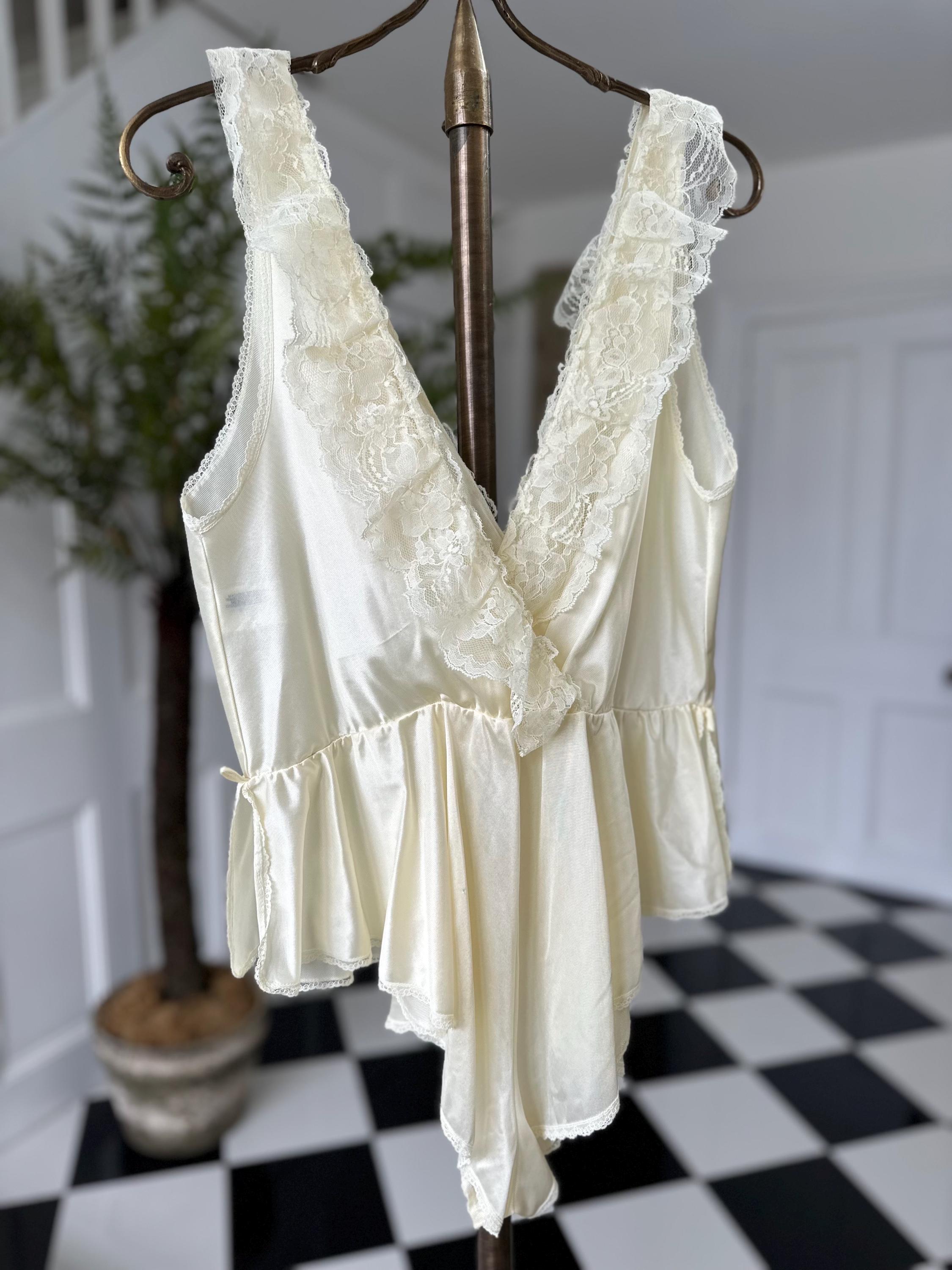 1970s Sexy lace teddy combination babydoll underwear