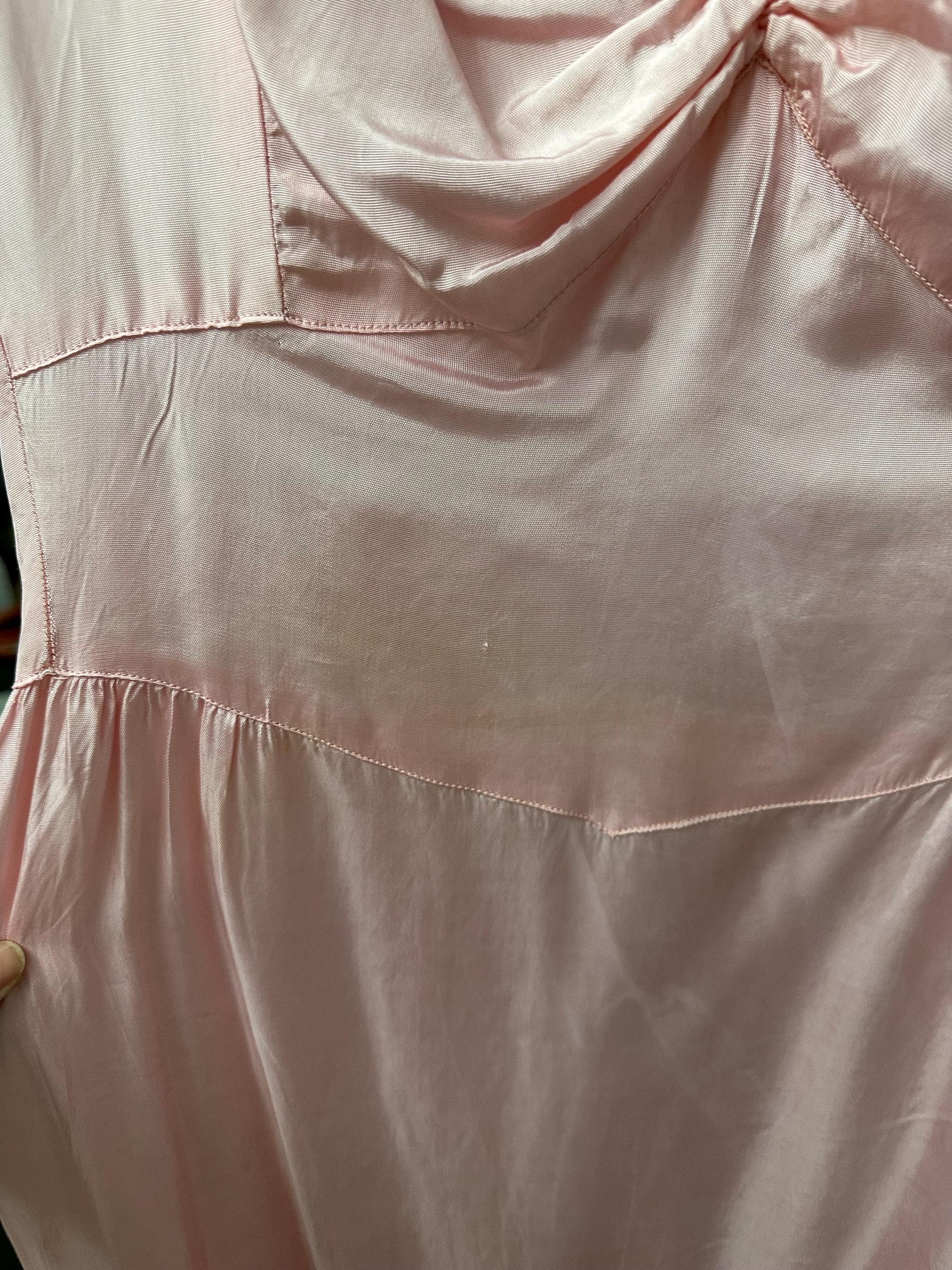 Enchanting 1930s Pink Taffeta Long Gown  One of a Kind Old Hollywood Glamour