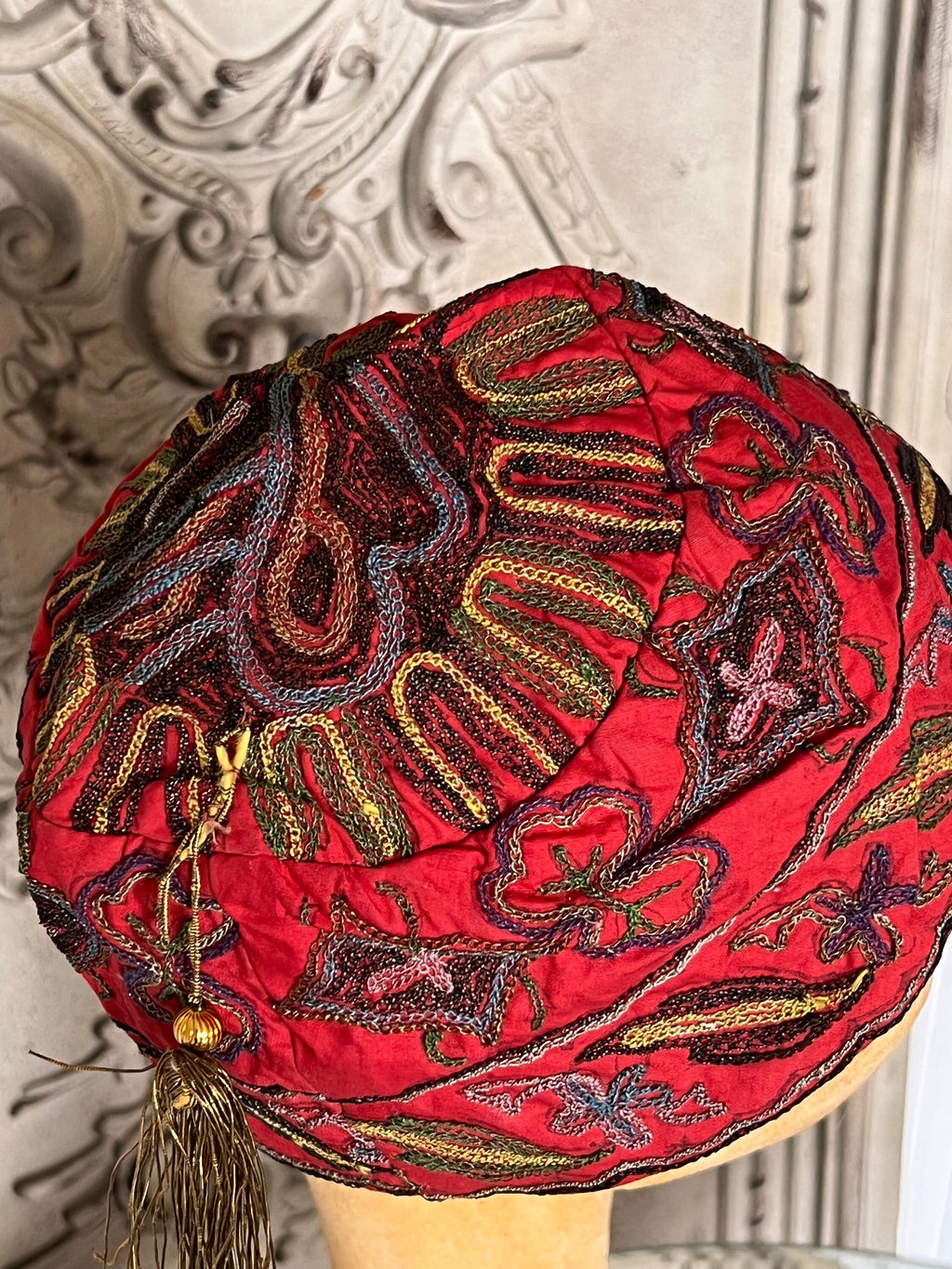 Antique Ottoman embroidered smokers hat and Ottoman  purse