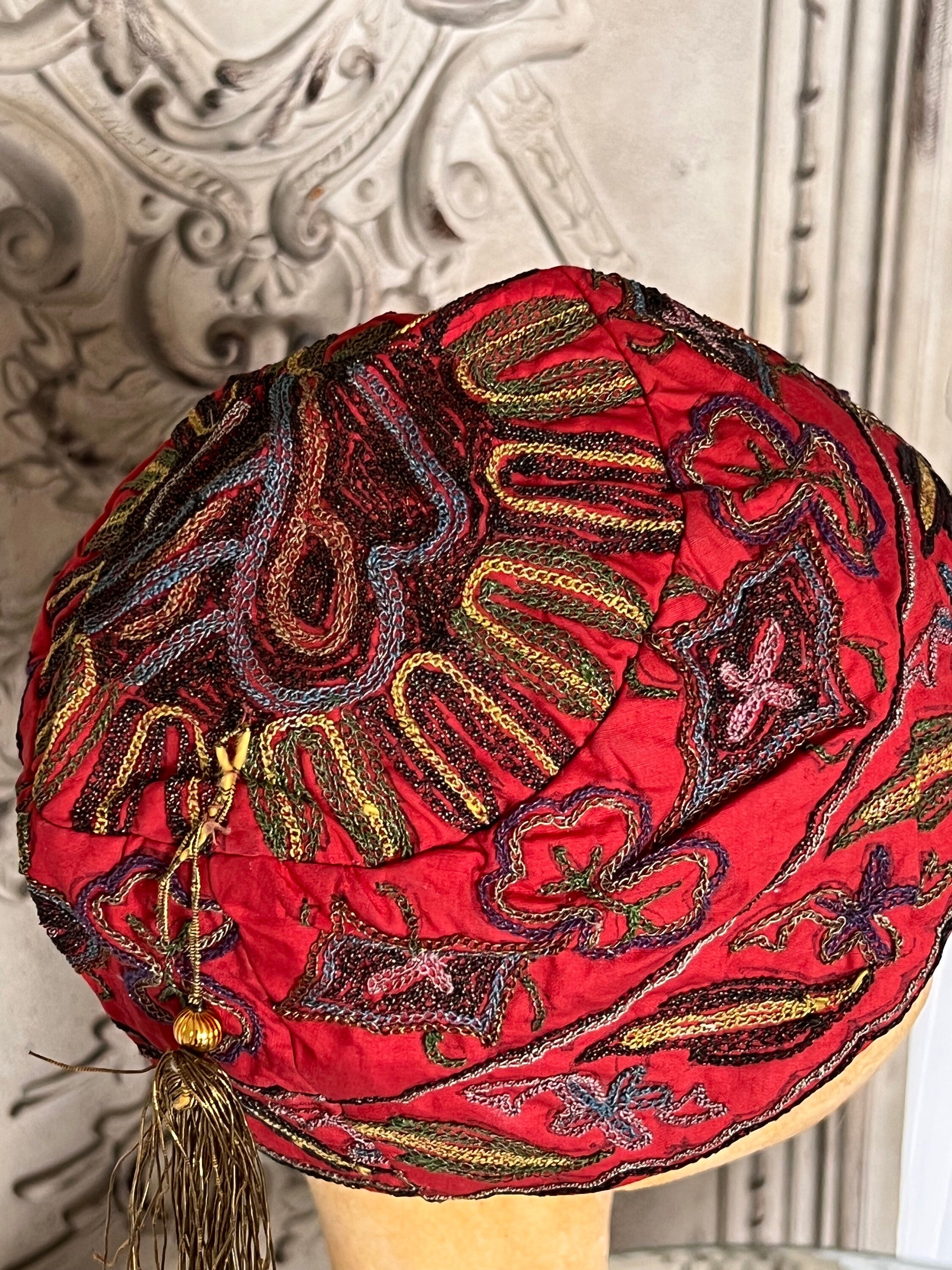 Antique Ottoman embroidered smokers hat and Ottoman  purse