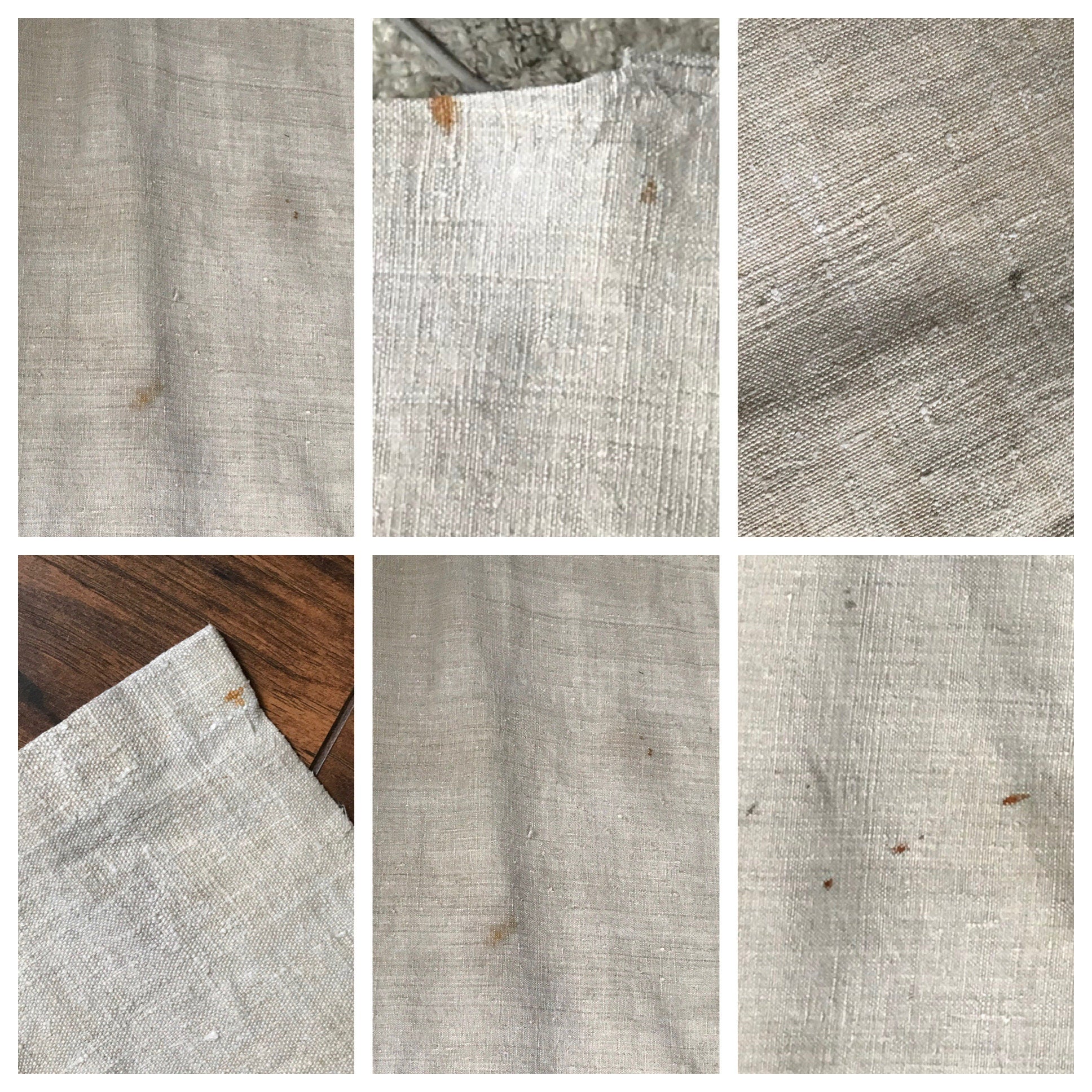 French 1800s Rustic farmers shirt dress hemp linen with monogram MV 49