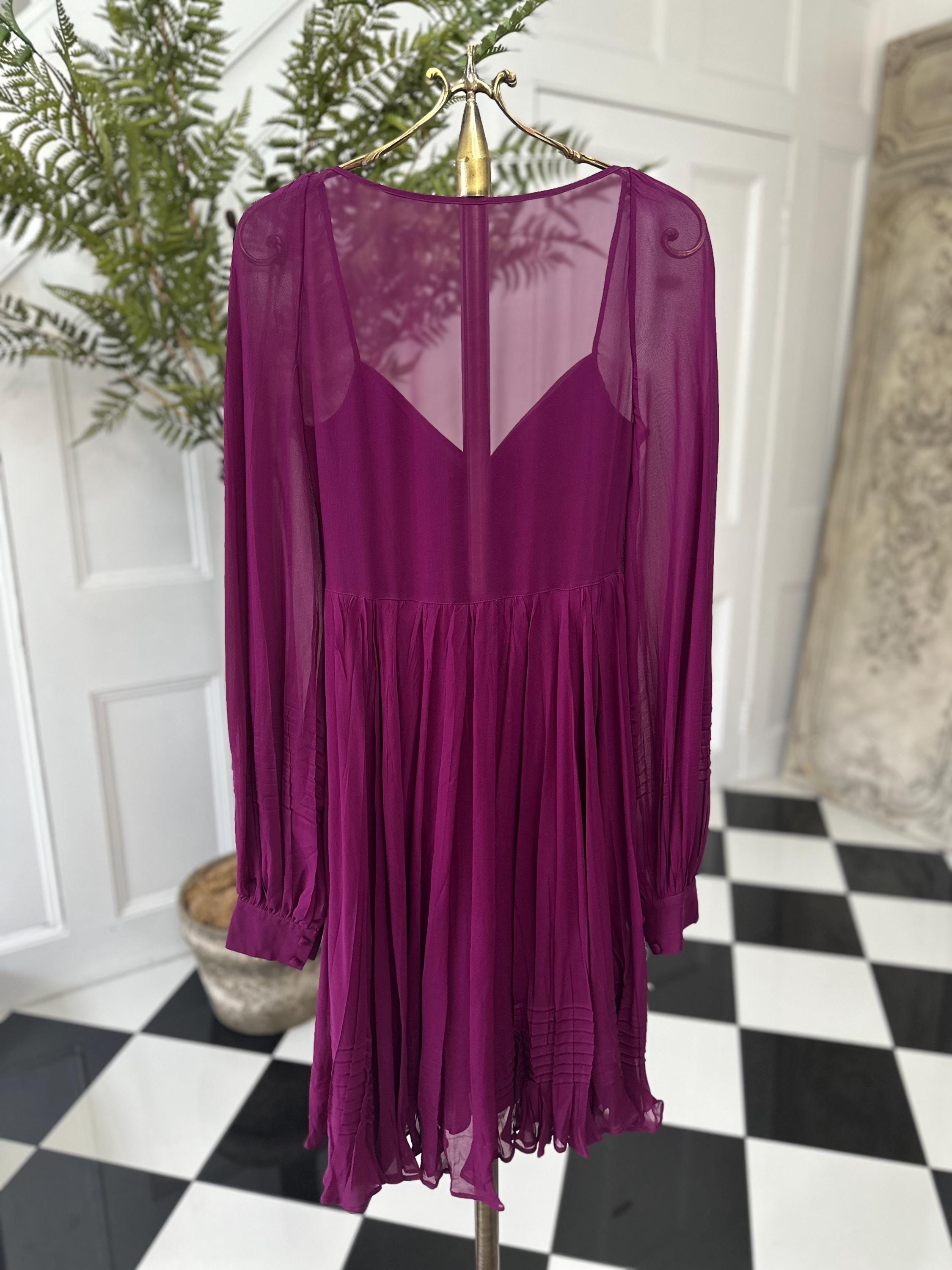 1990s rasberry colour La Perla silk dress