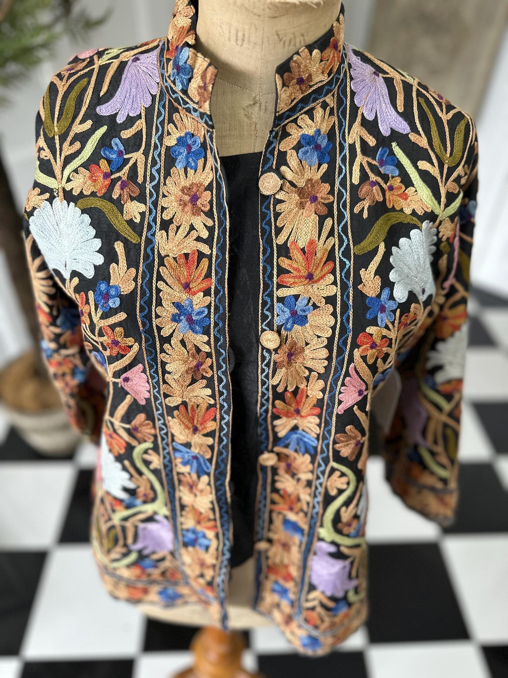 1970s crewel work jacket
