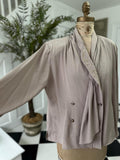 1980s Grey Blouse with Unique style with Embroidery