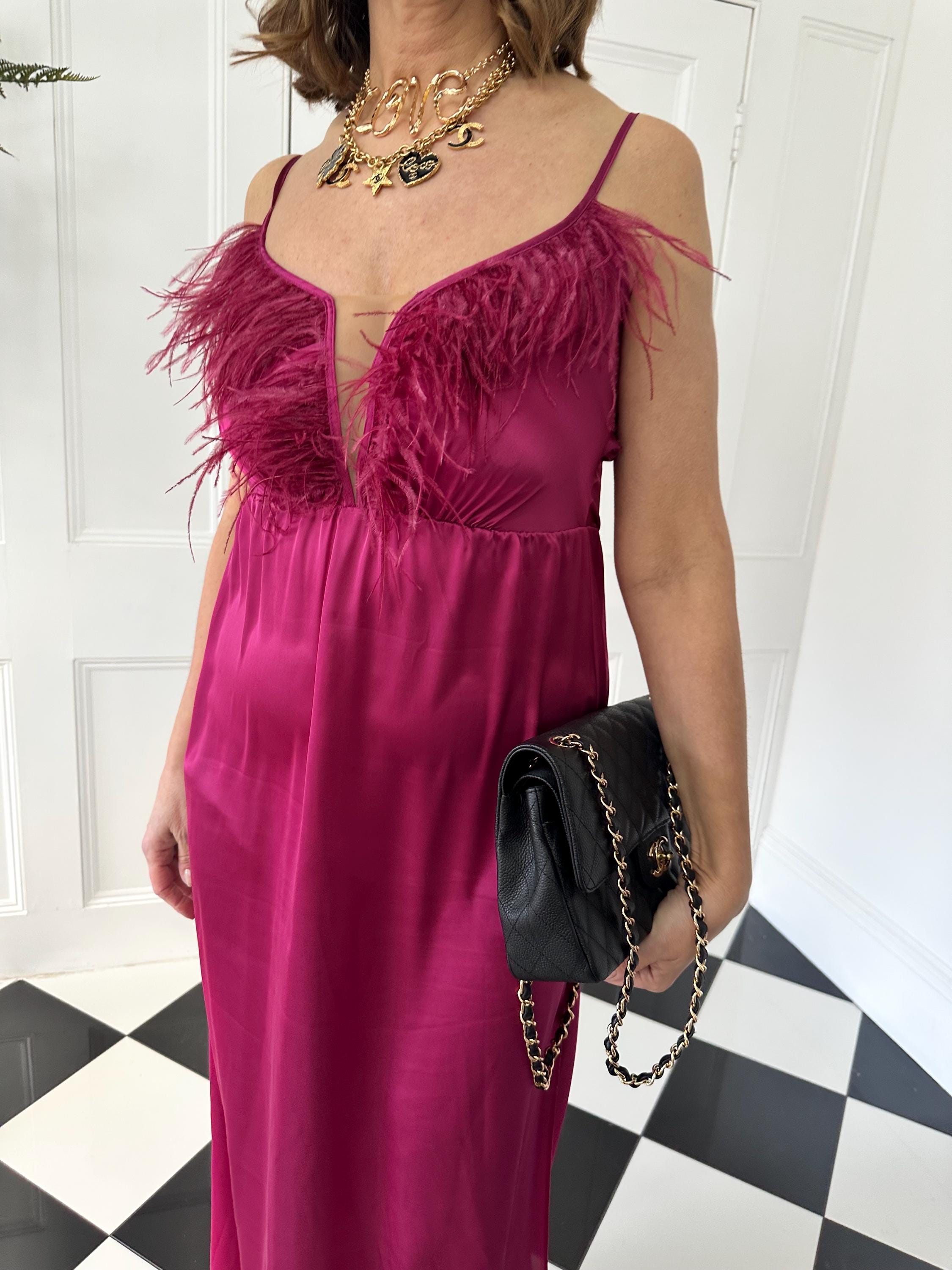 Vintage 1940s style maxi sexy slip dress