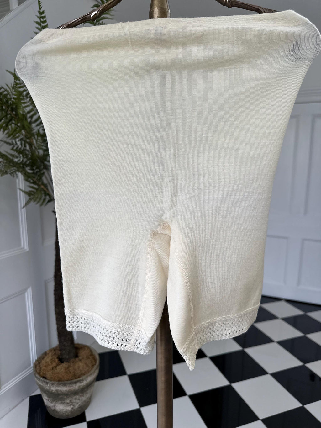 1950s 1960s Wool mix cream winter bloomers knickers long pants new unworn